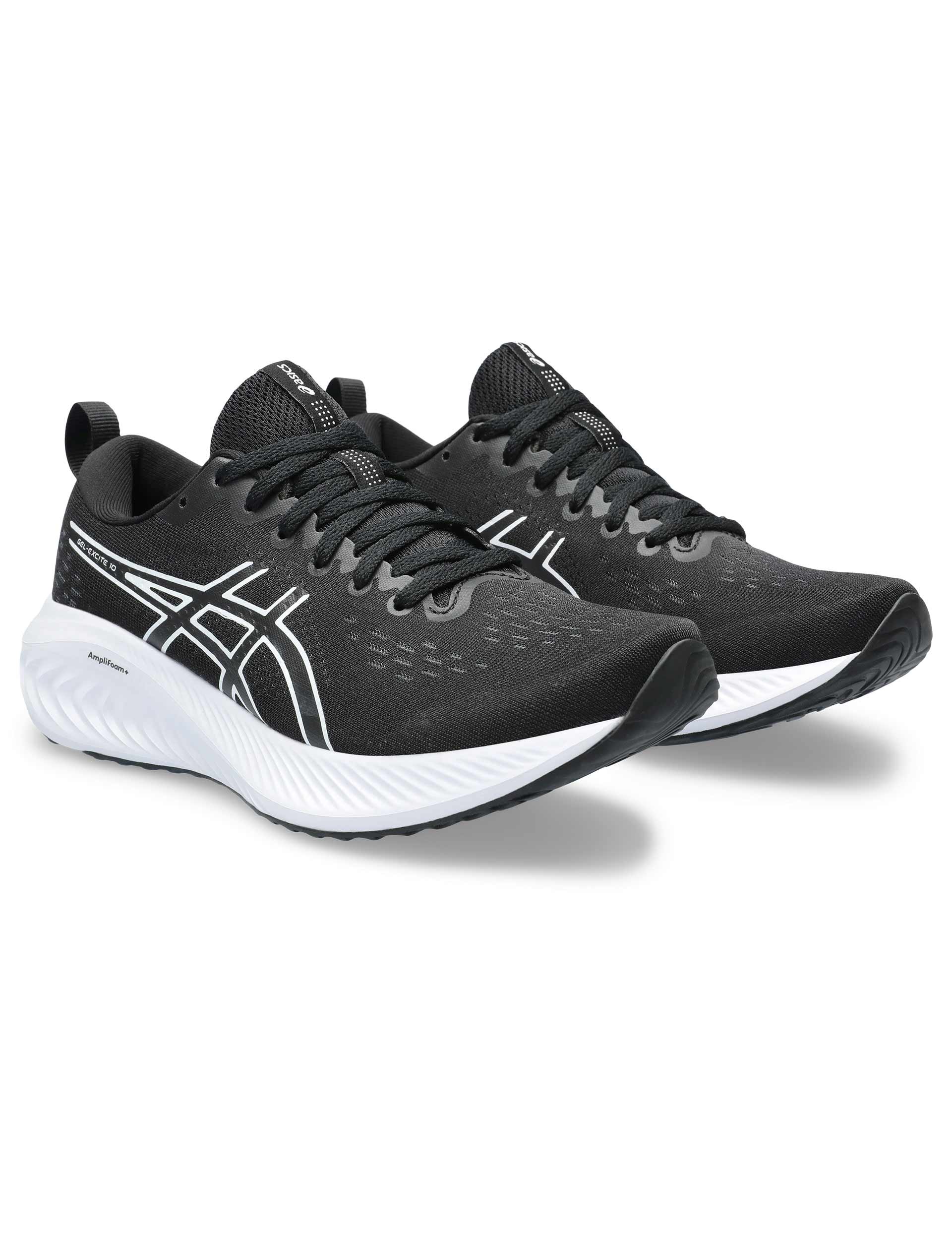 Gel Excite 10 Running Shoes - Black & White for Men & Women | Lightweight Cushioned Sneakers for Jogging, Gym Workouts & Daily Walking