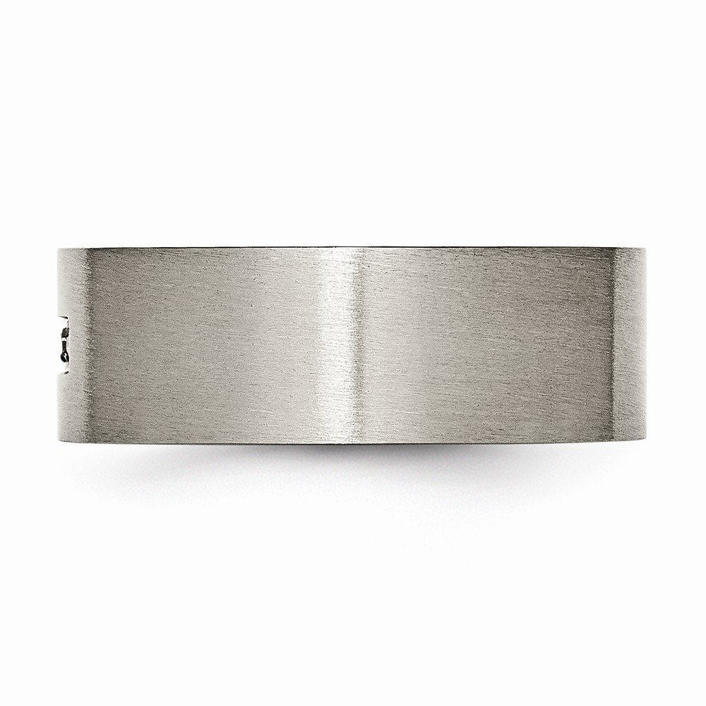 Solid Titanium Men's Wedding Band Ring - Brushed Finish with 0.07ct Diamond Cross Inlay - Durable & Hypoallergenic Jewelry for Grooms, Anniversary Gifts & Everyday Wear