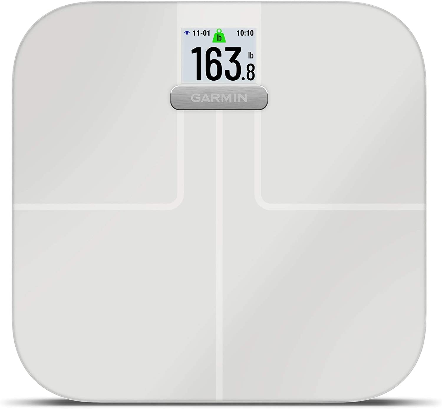 Garmin Index S2 Smart Scale - Wireless Bluetooth Body Composition Analyzer for Weight, Body Fat, Muscle Mass, Bone Mass & Body Water - White (010-02294-03) | Perfect for Home Gym, Fitness Tracking & Health Monitoring
