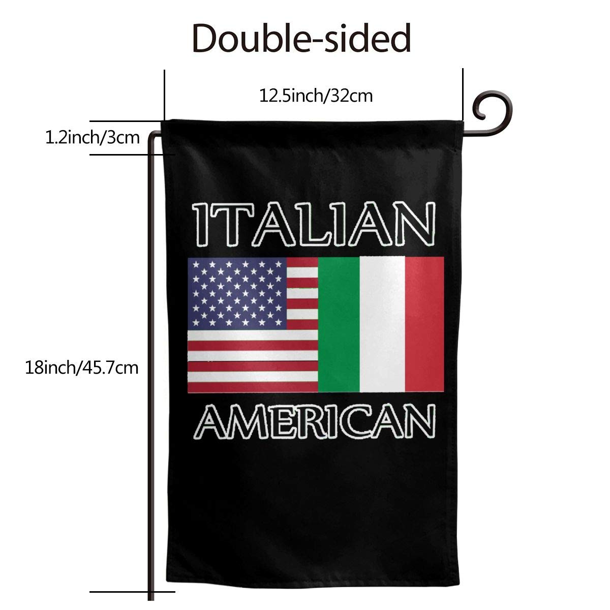 2-Sided Italian American Garden Flag 12.5x18 Inches - Double-Sided Outdoor Decorative Flag for Yard, Porch & Patio Decor