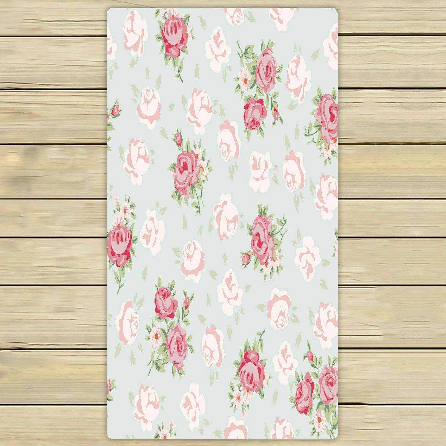 Vintage Floral Rose Beach Towel - Soft Shabby Chic Bath Towel 30x56 Inch for Home, Spa, Pool & Travel - Quick Dry & Absorbent for Beach, Gym & Outdoor Use