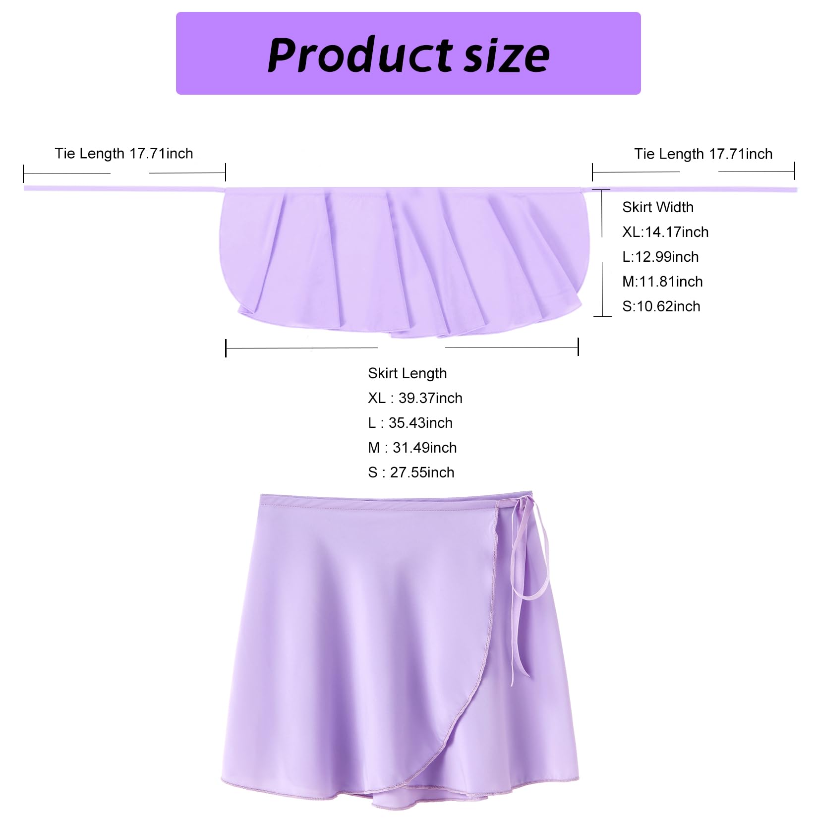 HiDance Women's Ballet Wrap Skirt - Adjustable Chiffon Sheer Dance Skirt for Ballerina, Ballet Class, Performance & Practice - Elegant & Comfortable Dancewear for Girls & Women