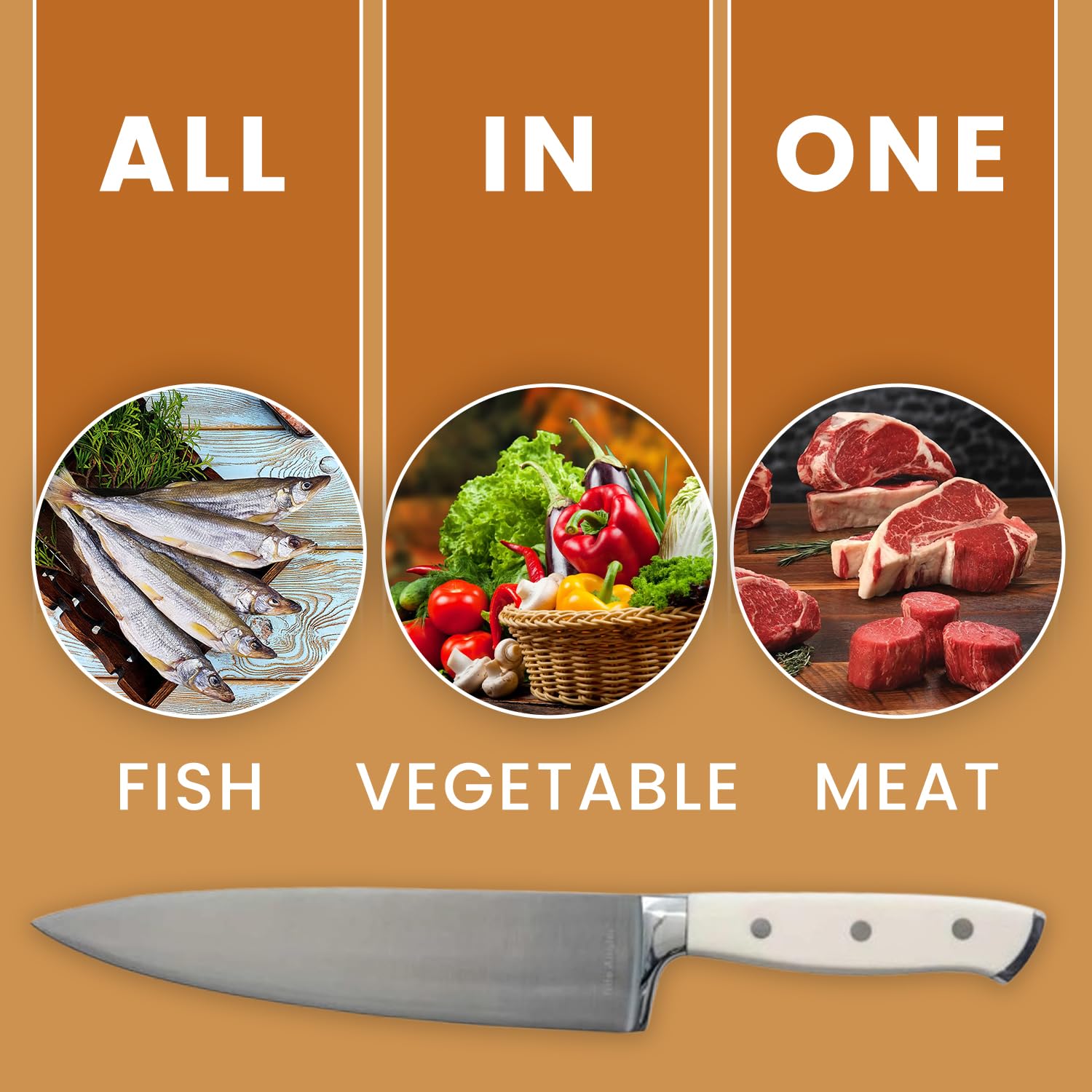 5-Piece German High Carbon Stainless Steel Kitchen Knife Set - Ultra Sharp Wood Handle Cooking Knives for Professional Chefs & Home Cooks | Perfect for Chopping, Slicing, Dicing & Meal Prep | Ideal Gift for Wedding, Housewarming & Culinary Enthusiasts