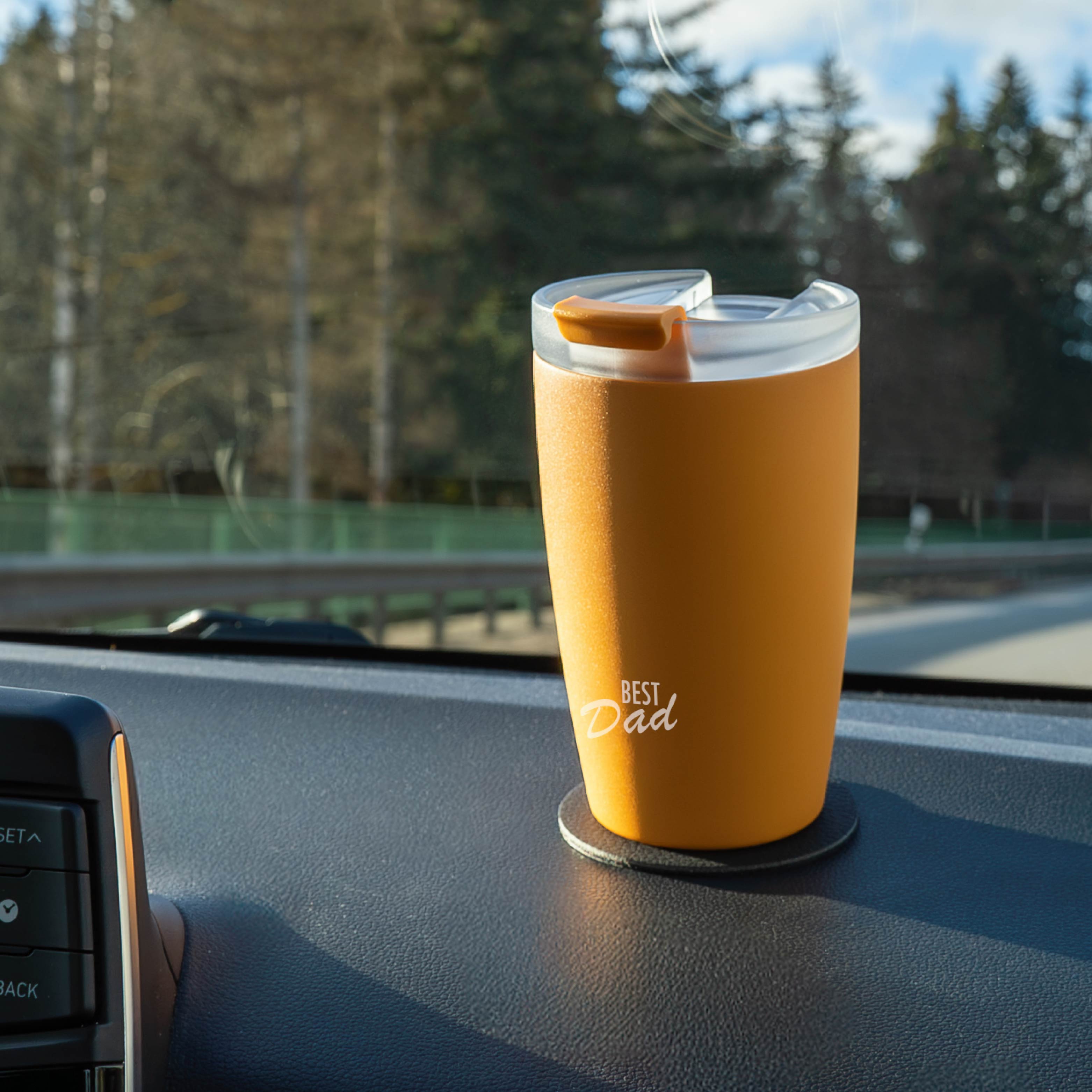 Sunrise Magnetic Travel Mug - Best Insulated Coffee Thermos for Dad - Perfect for Commuting, Camping & Outdoor Adventures