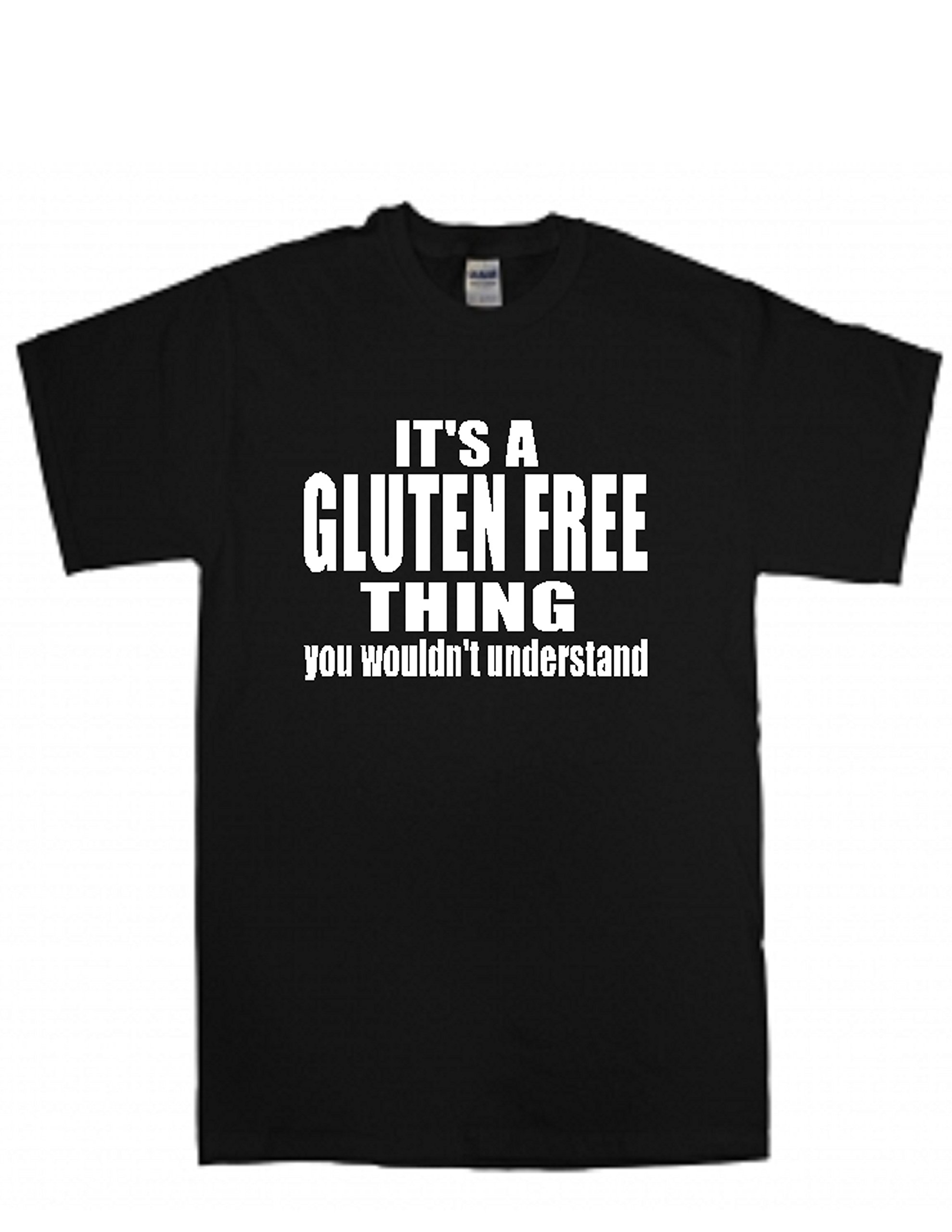 STUFF WITH ATTITUDE Gluten Free Black T-Shirt for Men & Women | Vegan Friendly Cotton Tee for Casual Wear, Gym & Everyday Outfits