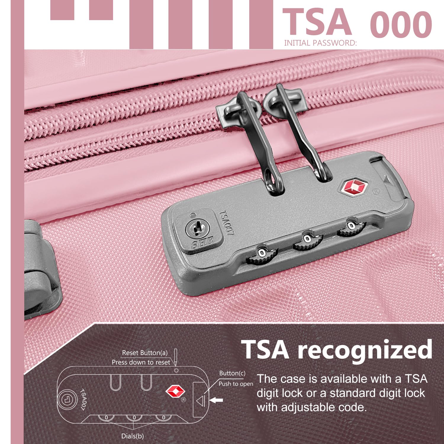 6-Piece Lavender Hardside Expandable Luggage Set for Women with TSA Lock, Wheels & 2 Cosmetic Cases - Lightweight Carry-On Suitcase in Pink | Perfect for Air Travel, Business Trips & Vacation Getaways
