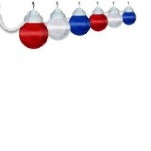 Red White and Blue Prismatic 6 Globe Outdoor String Lights - Patriotic Party Decorations for 4th of July, Backyard BBQs, and Summer Garden Parties