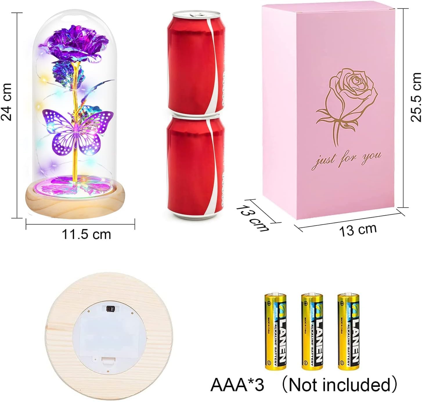 Mother's Day Rose Bouquet - Purple Butterfly Flowers Gift for Mom, Women, Wife, Grandma, Sister | Birthday & Special Occasion Floral Present from Daughter or Son | Perfect for Home Decor, Parties & Celebrations