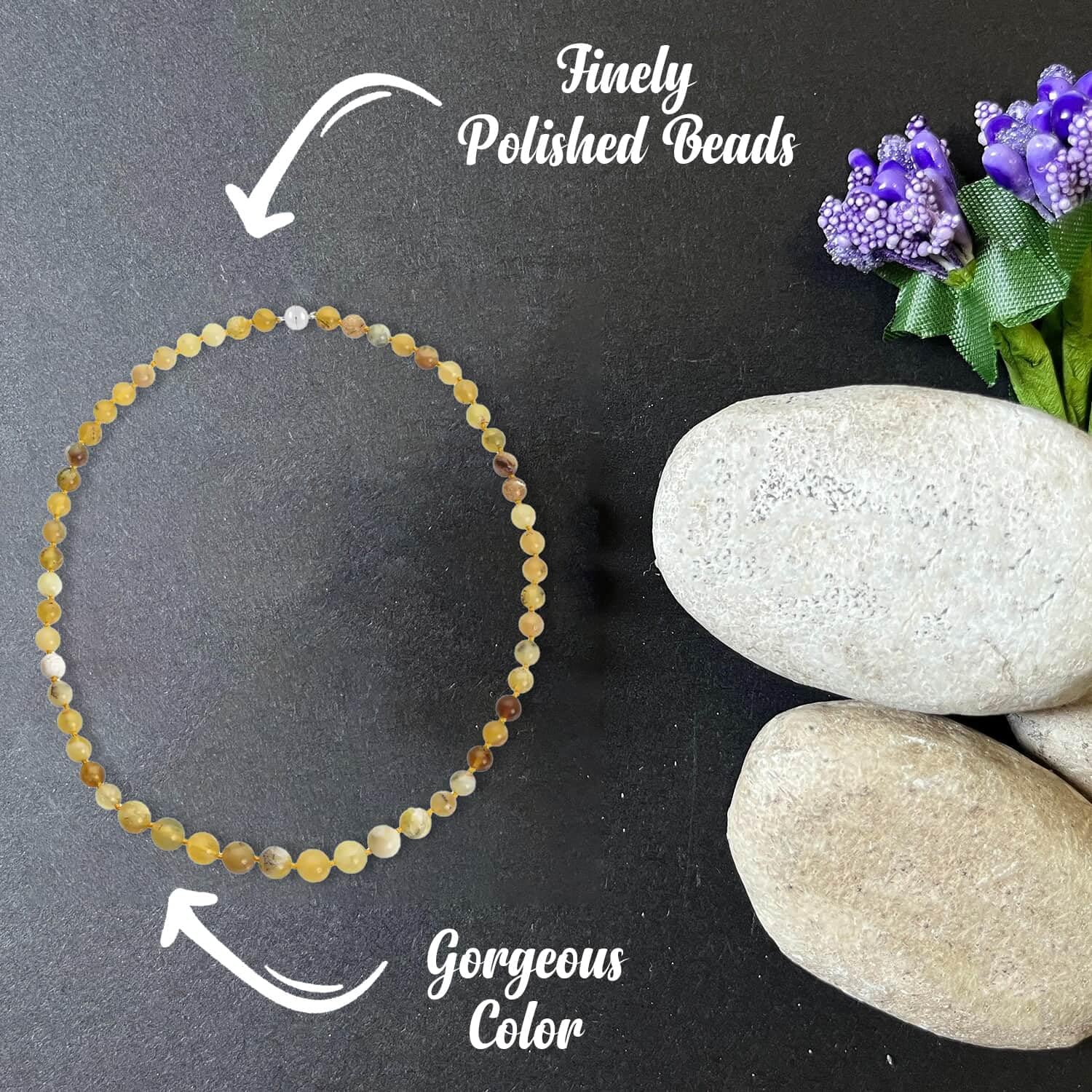 Shop LC 8-12mm Citrine Beaded Necklace - 925 Sterling Silver Rhodium Plated Women's Jewelry, 20