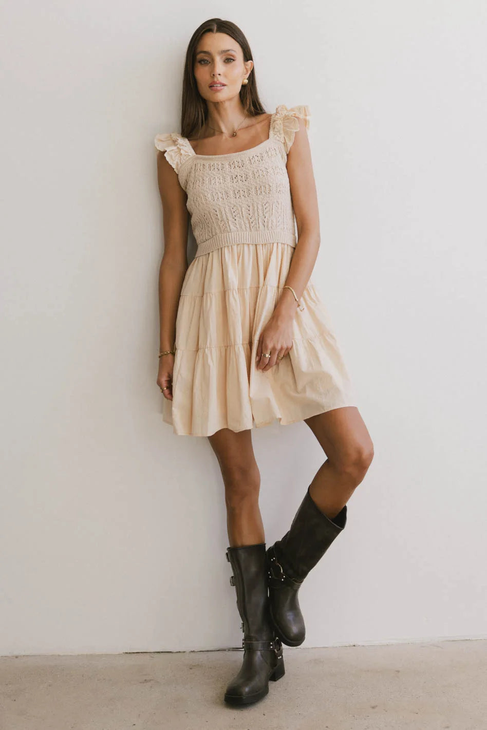 Lindie Knit Bodice Mini Dress - Women's Elegant Party & Cocktail Dress for Evening Events, Date Nights & Special Occasions | Final Sale