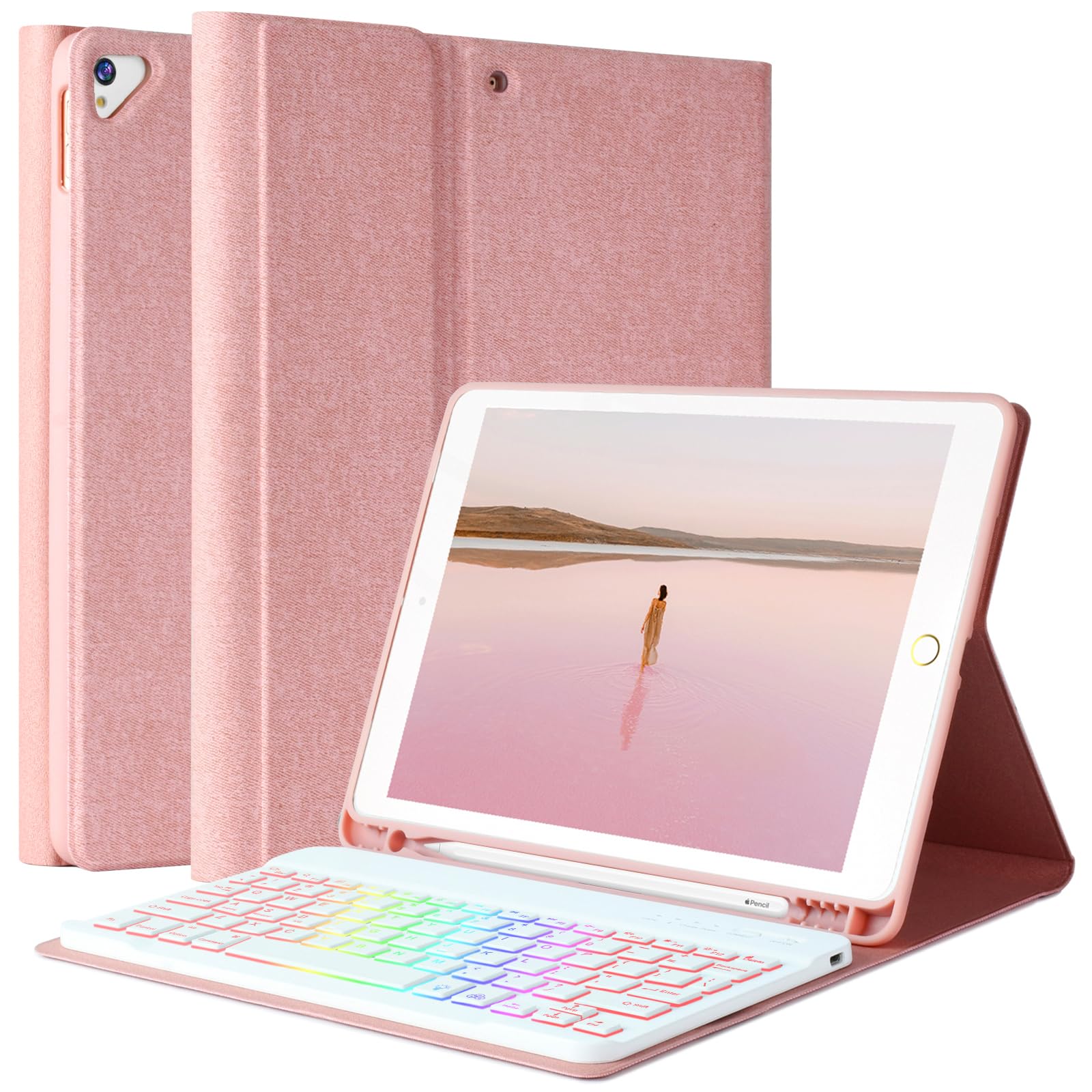 FUWANG 10.2-inch Detachable Backlit Keyboard Case for iPad 9th/8th/7th Gen, iPad Air 3rd Gen & iPad Pro 10.5