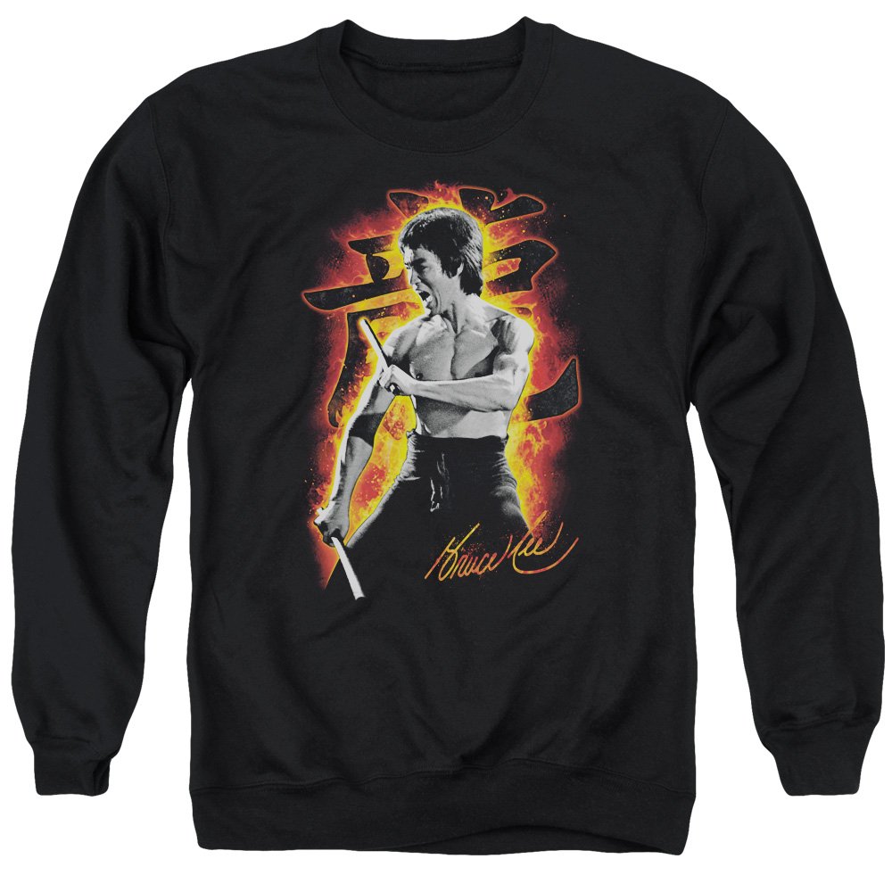 Bruce Lee Dragon Fire Unisex Crewneck Sweatshirt - Comfortable Cotton Pullover for Men & Women - Perfect for Casual Wear, Street Style & Martial Arts Fans