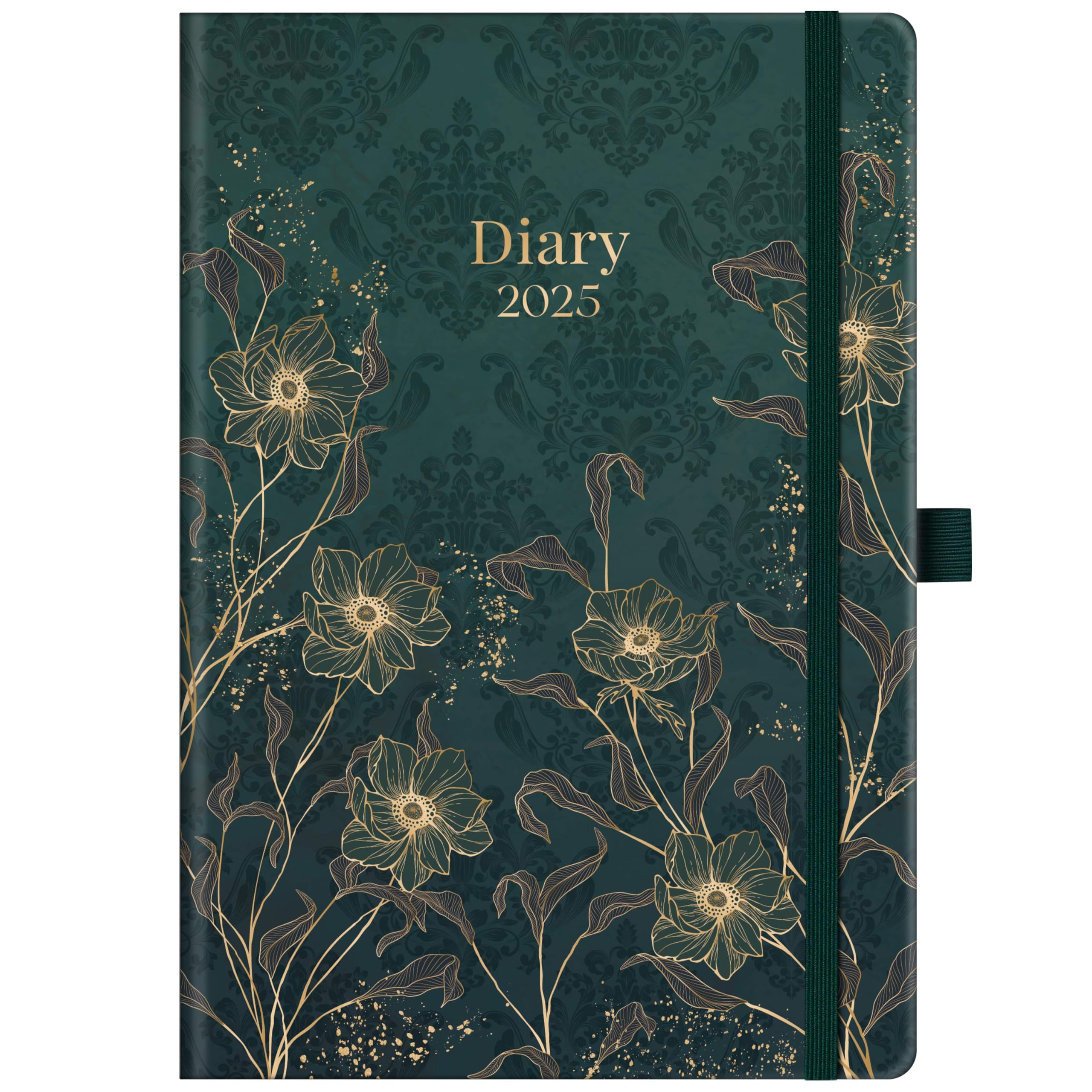 2025 Planner - A5 Weekly Diary with Hardcover & Elastic Closure | January-December 2025 | Green | Perfect for School, Office & Personal Organization | Gift Idea for Students & Professionals
