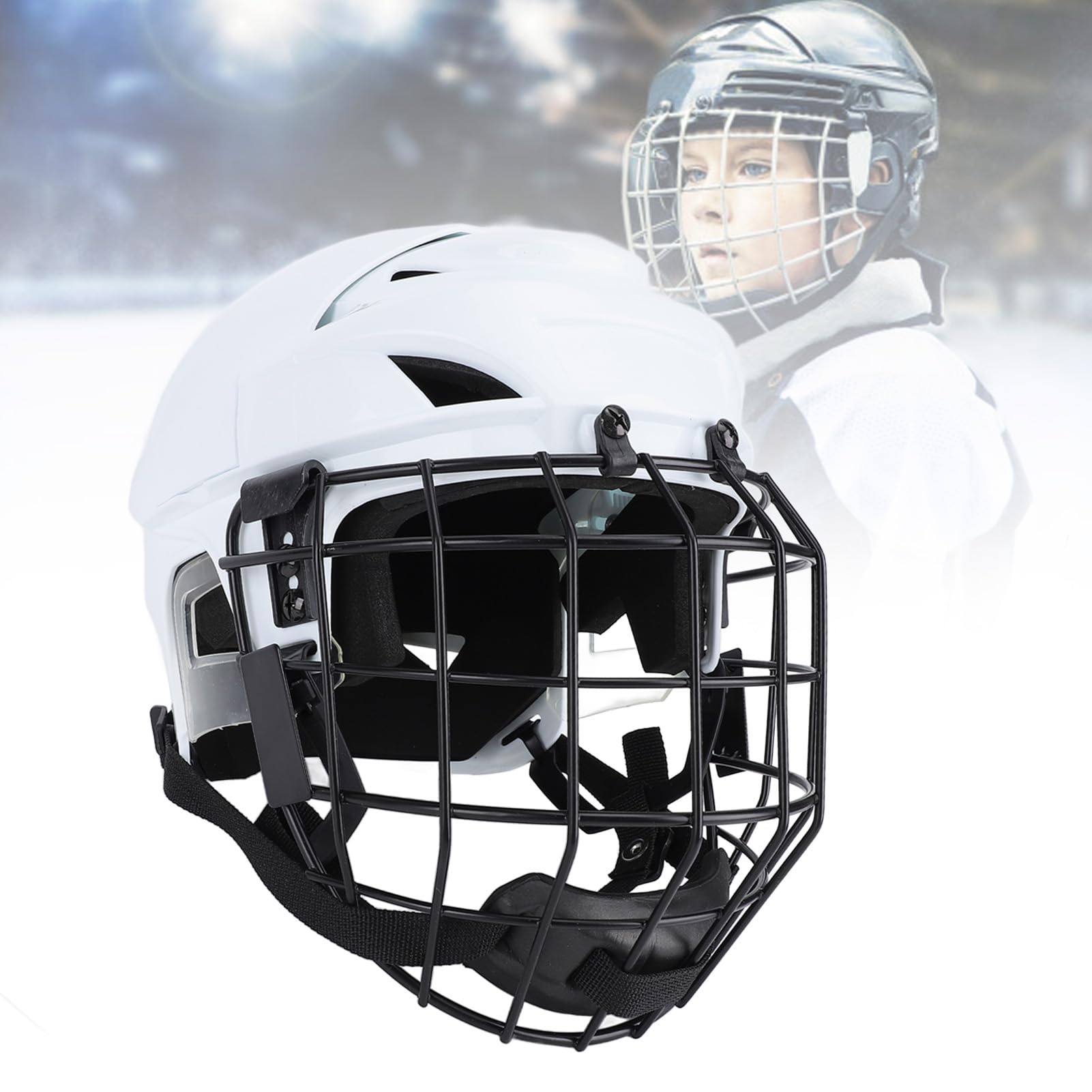 Youth Ice Hockey Helmet with Face Mask Cage - Protective Hockey Gear for Roller & Ice Hockey - Enhanced Visibility & Safety - Perfect for Games, Practice & Training Sessions