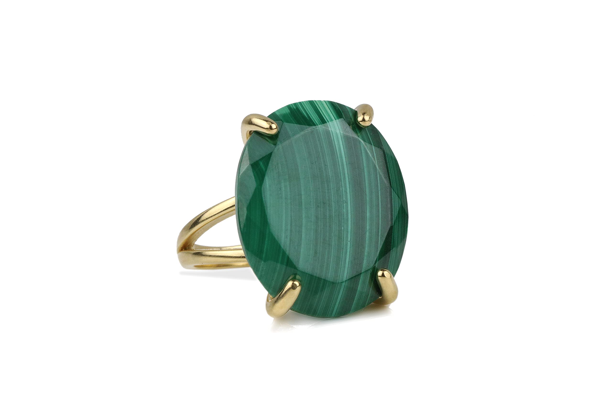 Handmade Sterling Silver Malachite Ring for Women - Natural Oval Gemstone Jewelry - Elegant Fashion & Gift for Her - Perfect for Weddings, Parties & Everyday Wear