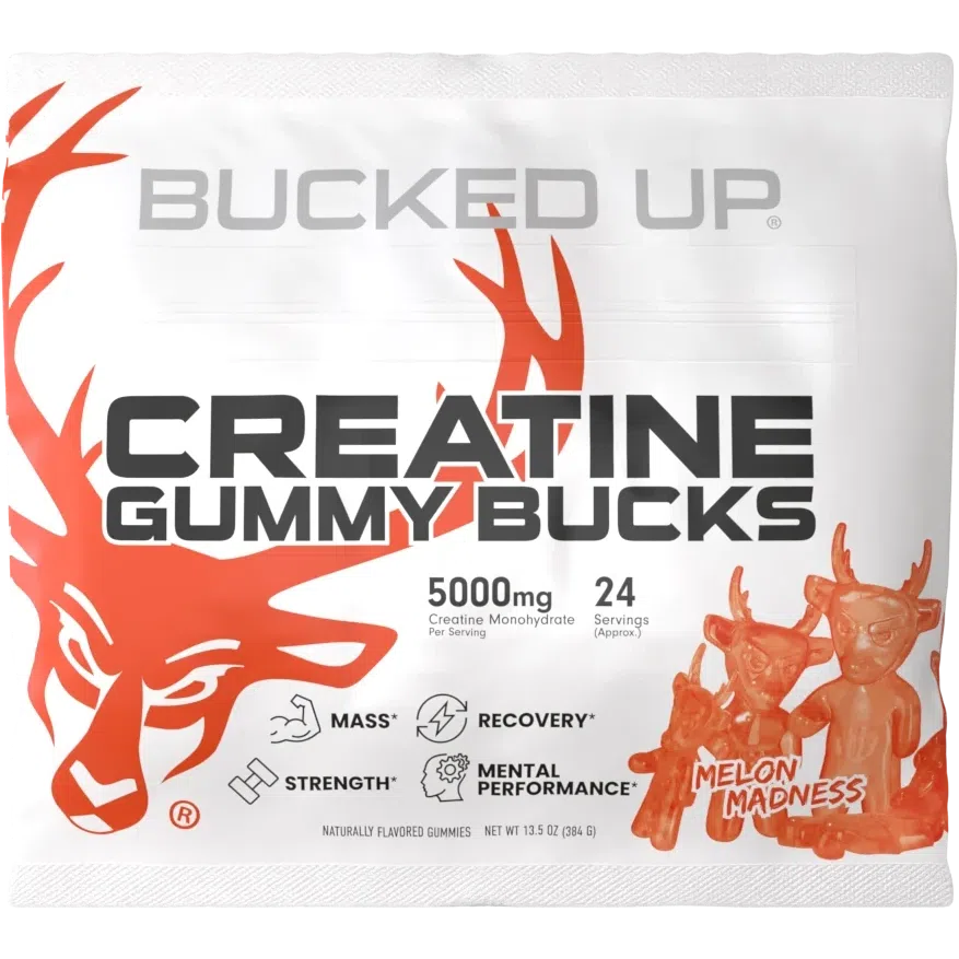 Bucked Up Creatine Gummy Bucks - Delicious Pre-Workout Supplement for Muscle Growth & Recovery - Perfect for Gym, Fitness & Bodybuilding Training