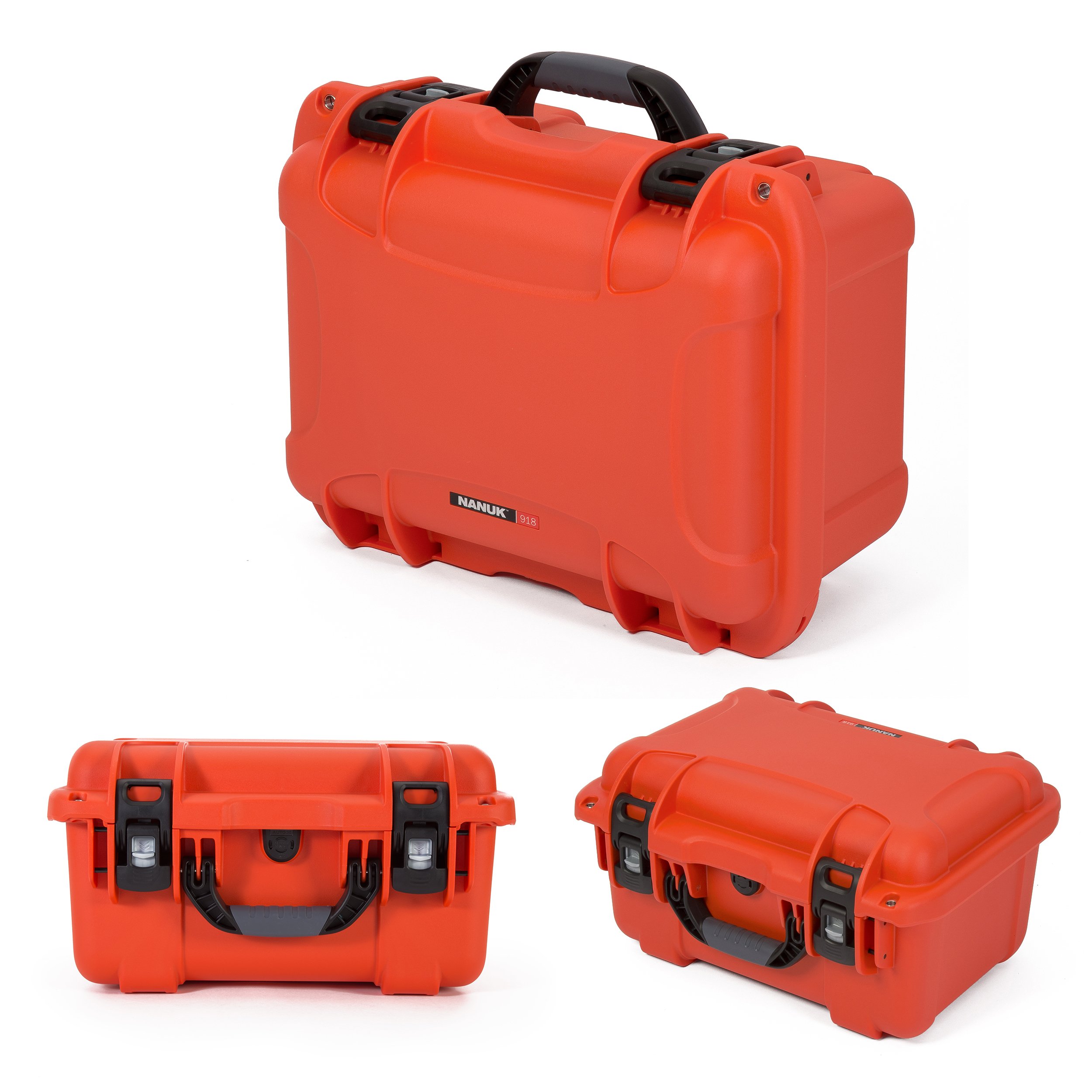 Nanuk 918 Waterproof Carry-on Hard Case with Lid Organizer & Padded Divider - Orange | Durable Travel Protection for Cameras, Drones & Electronics | Airline Approved Luggage