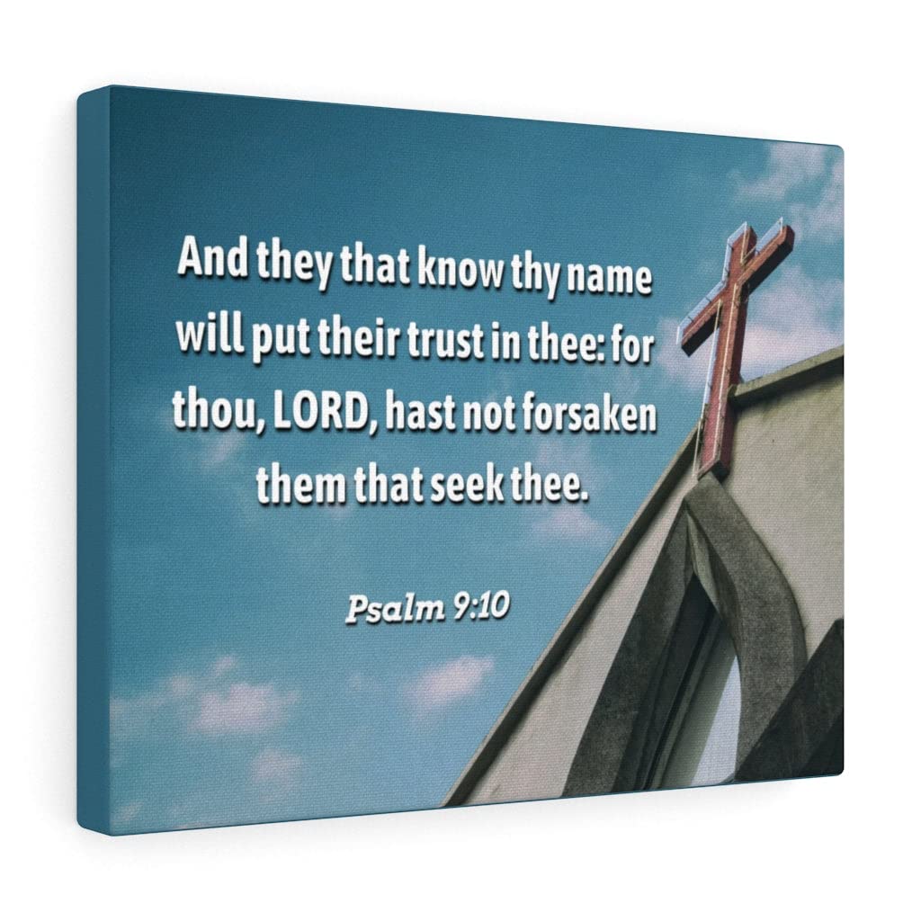 Trust in Thee Psalms 9:10 Christian Wall Art - Bible Verse Print Ready to Hang - Inspirational Scripture Home Decor for Living Room, Bedroom & Office