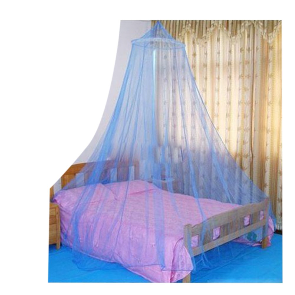 Elegant Round Dome Mosquito Net Canopy for Bed - Travel, Fishing & Outdoor Use - Breathable Summer Bedroom Protection (Blue) | Perfect for Camping, Beach Trips & Backyard Relaxation