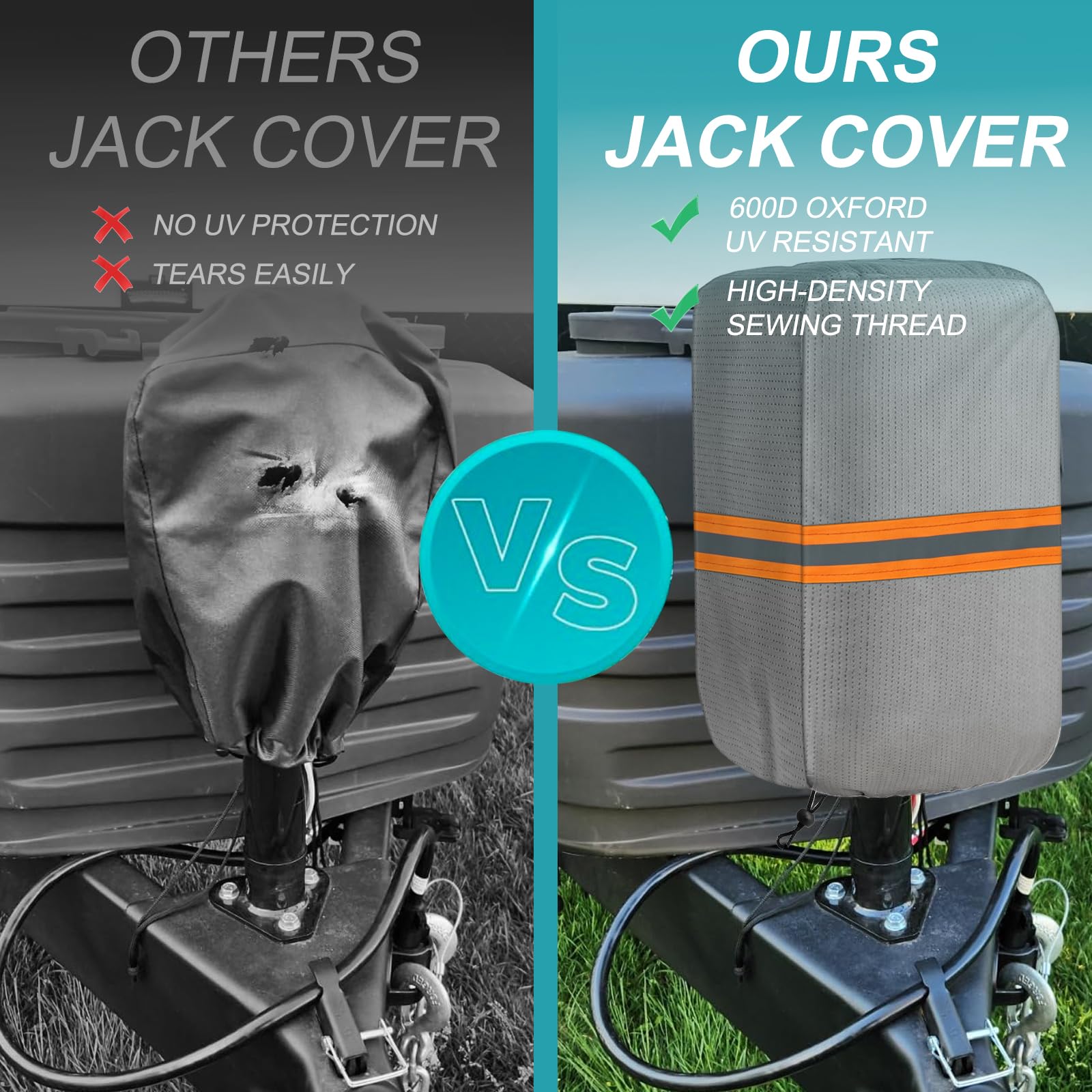Universal RV Electric Tongue Jack Cover - Waterproof & Durable Trailer Tongue Protector for Campers, Travel Trailers & 5th Wheels | Outdoor Camper Accessories for All-Weather Protection