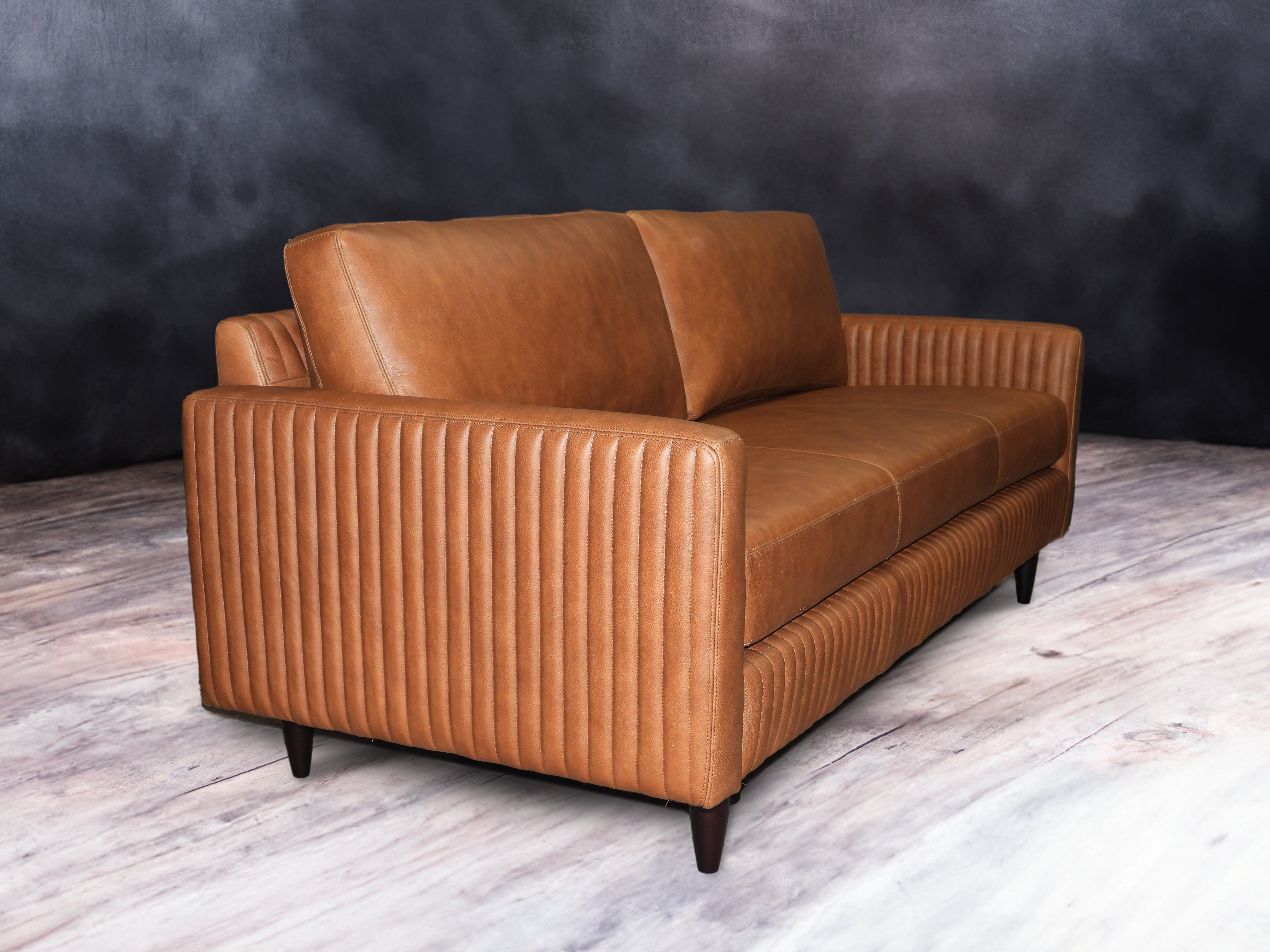 Premium WELLS Genuine Leather Sofa - Modern Luxury Living Room Furniture for Home & Office - Perfect for Relaxing, Entertaining & Stylish Decor