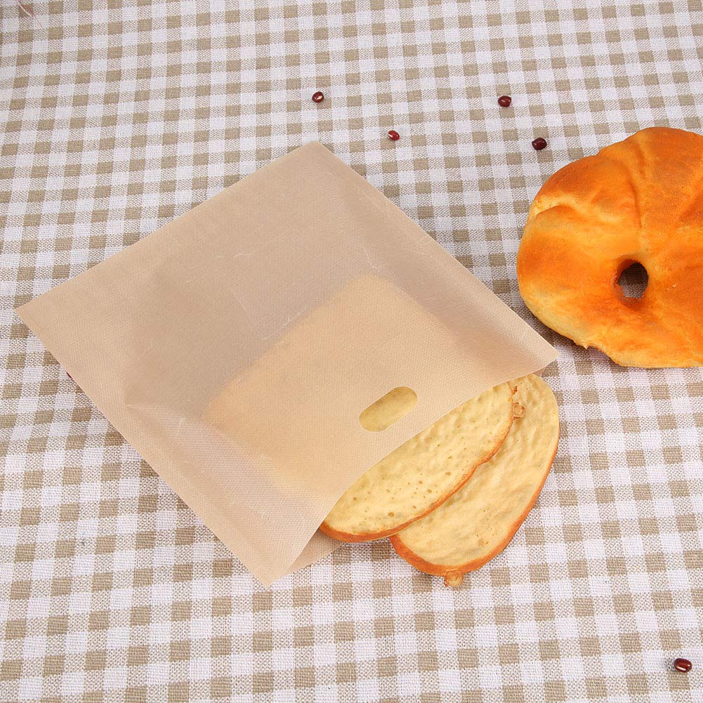 Non-Stick Reusable Microwave Toaster Bags - 16x16.5cm Fiberglass Heating Pastry Bags for Baking, Reheating & Cooking - Perfect for Bread, Pizza, Cookies & More