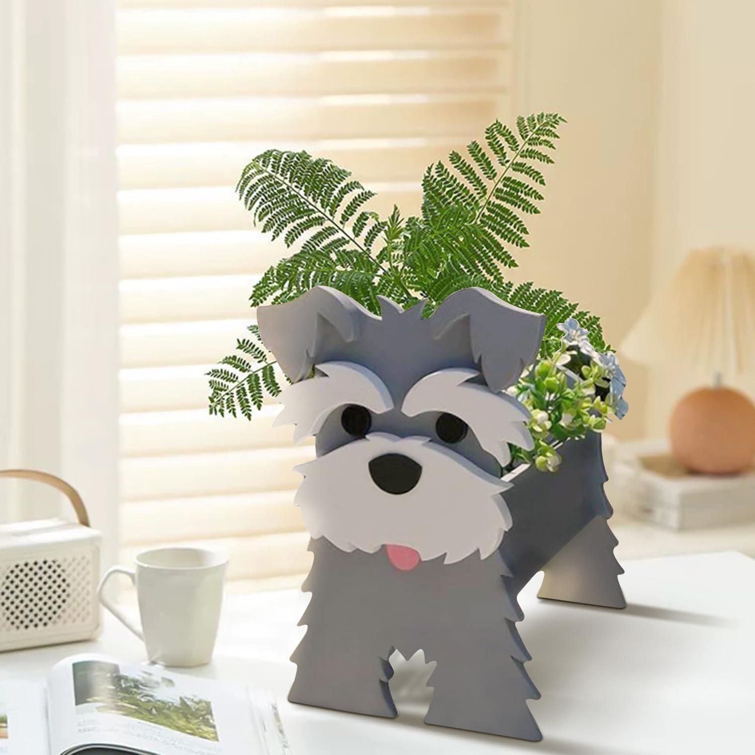 Premium Schnauzer-Shaped Planters for Indoor & Outdoor Decor | Dog-Themed Garden & Desktop Plant Containers | Perfect for Home, Office, and Patio Decorations