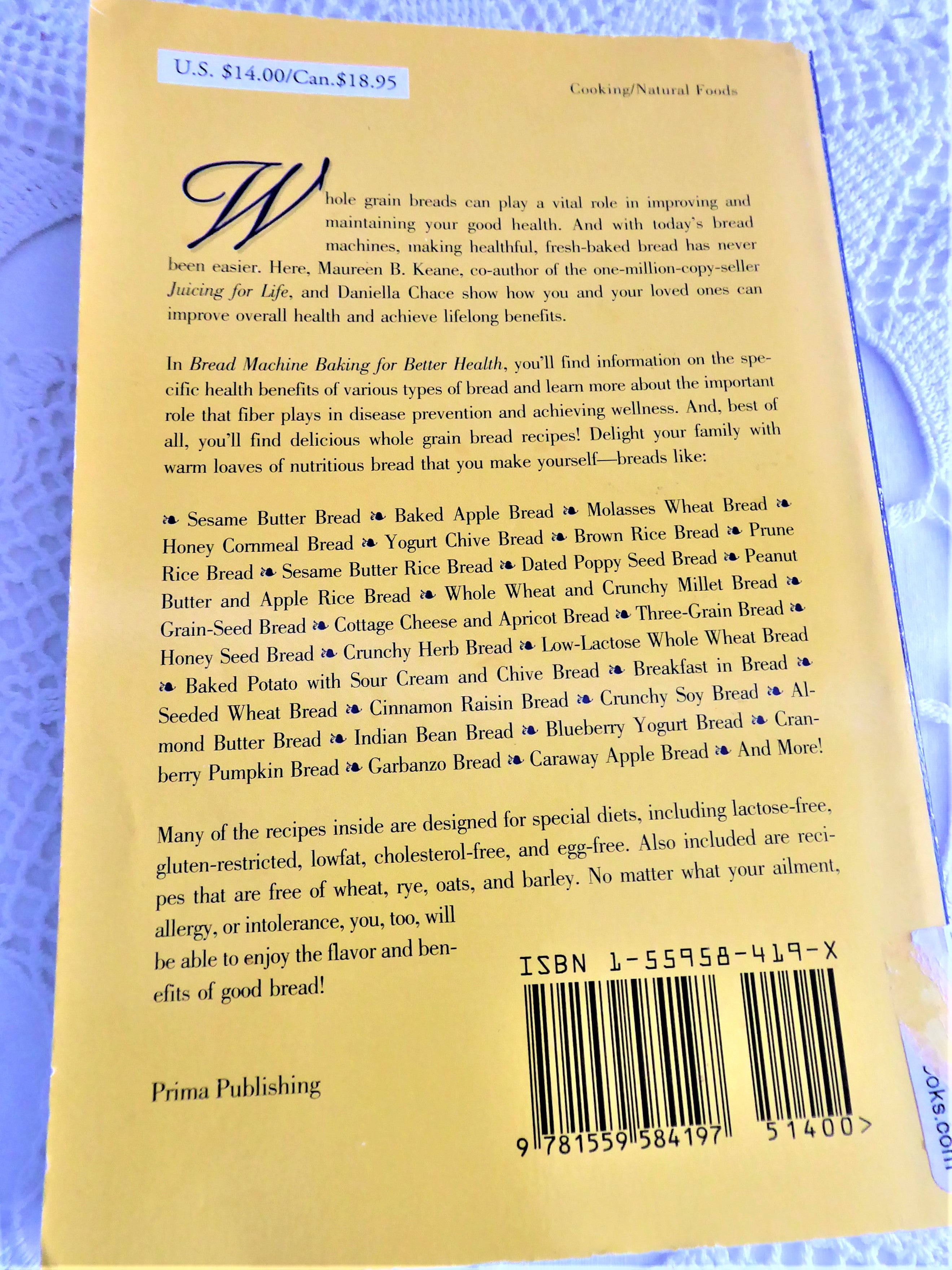 1994 Bread Machine Baking Cookbook for Better Health - Whole Grain Recipes for Healthy Living | Perfect for Home Bakers & Healthy Eating Enthusiasts