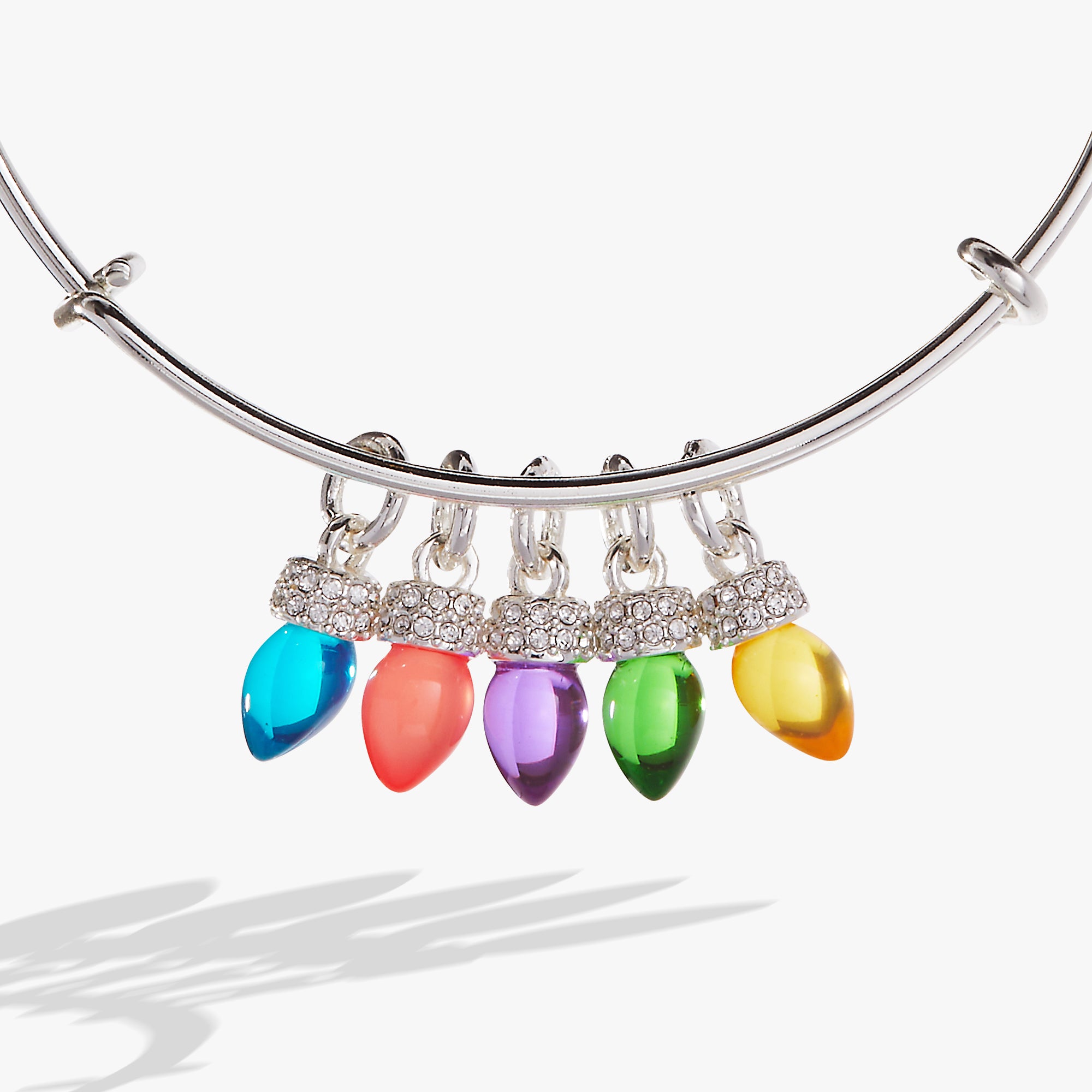 Christmas Light Bulb Charm Bangle - Festive Holiday Jewelry for Women - Perfect for Christmas Parties, Gift Giving & Seasonal Fashion Accessories