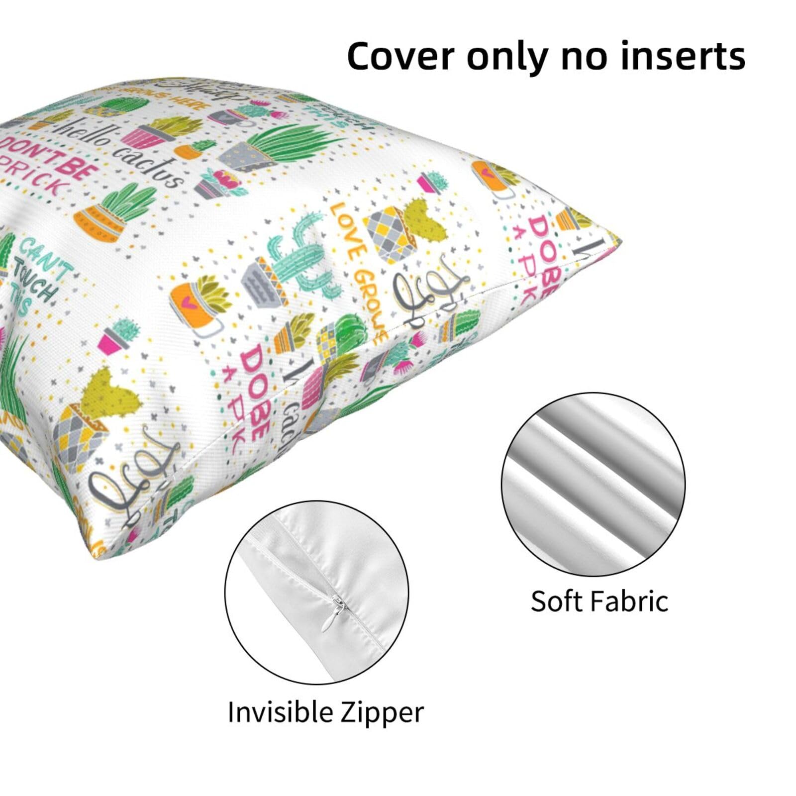 SSGVLPTO Succulent Cactus Printed All-Season Cushion Cover - Decorative Pillow Case for Bedroom, Sofa, Car Seat & Farmhouse Decor | Perfect for Home, Office & Outdoor Use
