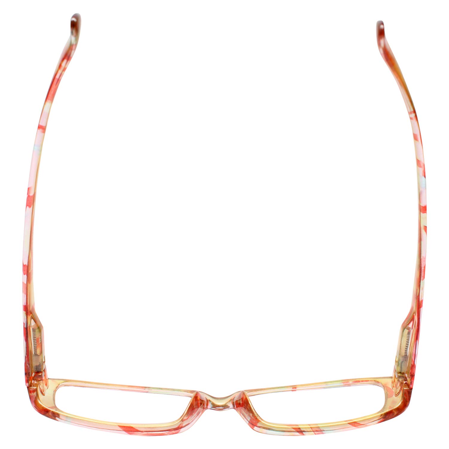 Calabria 733 Rectangular Reading Glasses for Women - Retro Geometric Circle Pattern Designer Fashion Readers with Soft Case - Perfect for Reading, Office Work, and Stylish Everyday Wear