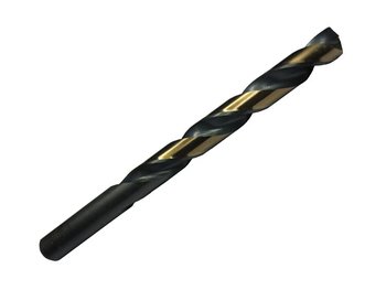12-Piece HSS Black & Gold KFD Split Point Jobber Length Drill Bit Set - 11.50mm, Flute Length 106mm, Overall Length 142mm - Ideal for Metalworking, Woodworking, and DIY Projects