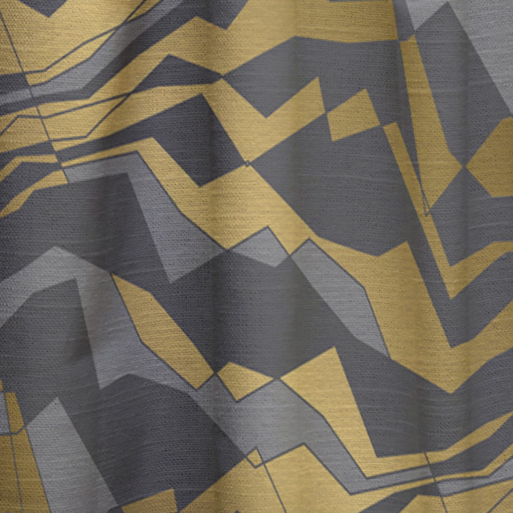 DesignQ Thermal Insulated Curtains - Angled Lines & Waves Pattern - 52x90 Single Panel for Bedroom & Living Room | Blackout Drapes for Privacy, Noise Reduction & Energy Efficiency