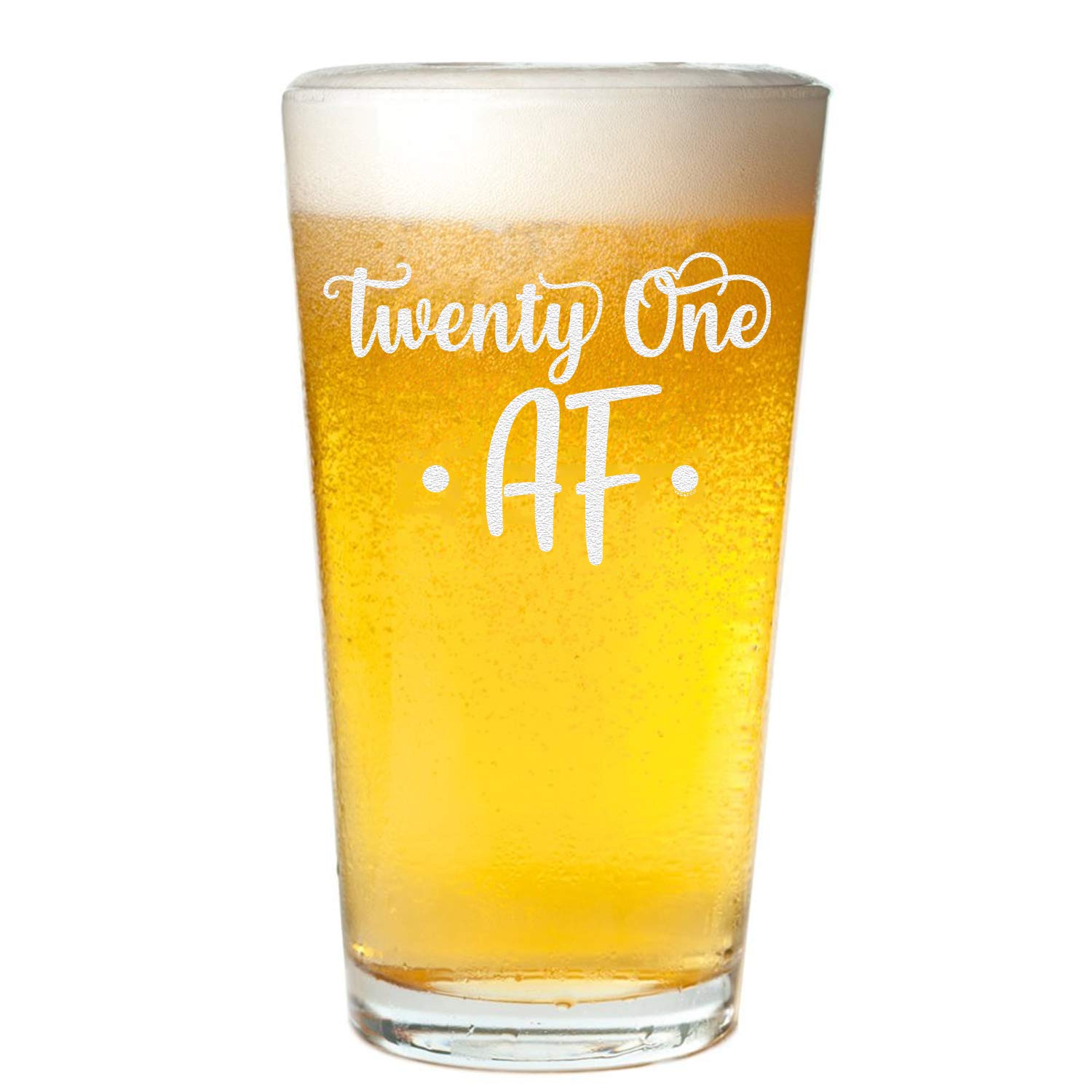 Veracco 21st Birthday Beer Glass - Pint Gift for Him & Her (Clear) - Party & Home Bar Use