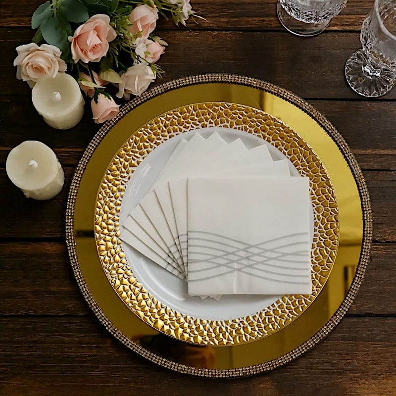 Premium 20-Pack Airlaid Paper Napkins with Elegant Wave Design - Perfect for Dinner Parties, Weddings, and Everyday Use