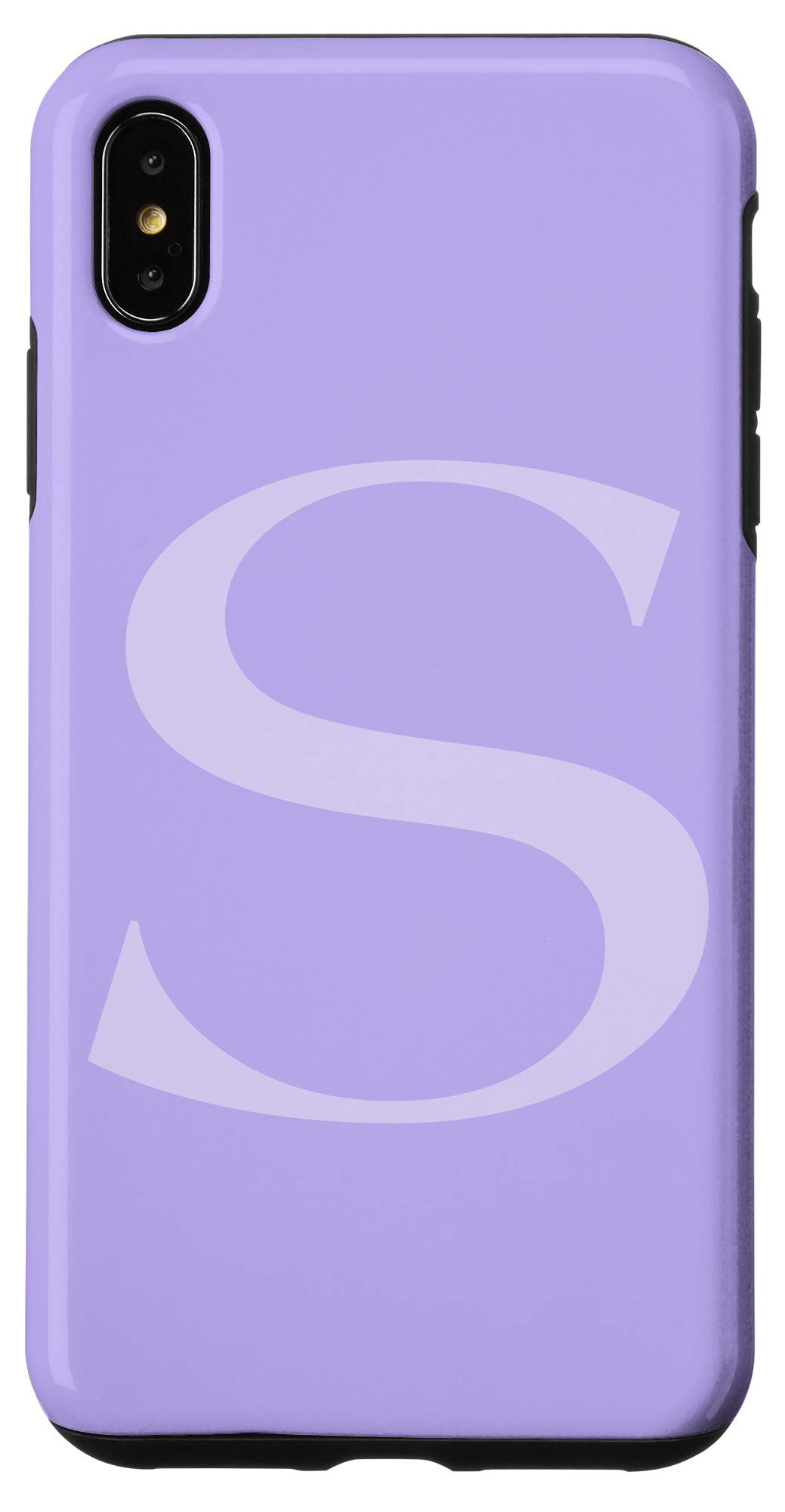 iPhone XS Max Case - Lavender Gray Letter S Monogram Light Purple Lilac Protective Cover for Women & Girls | Perfect for Everyday Use, Work & Travel