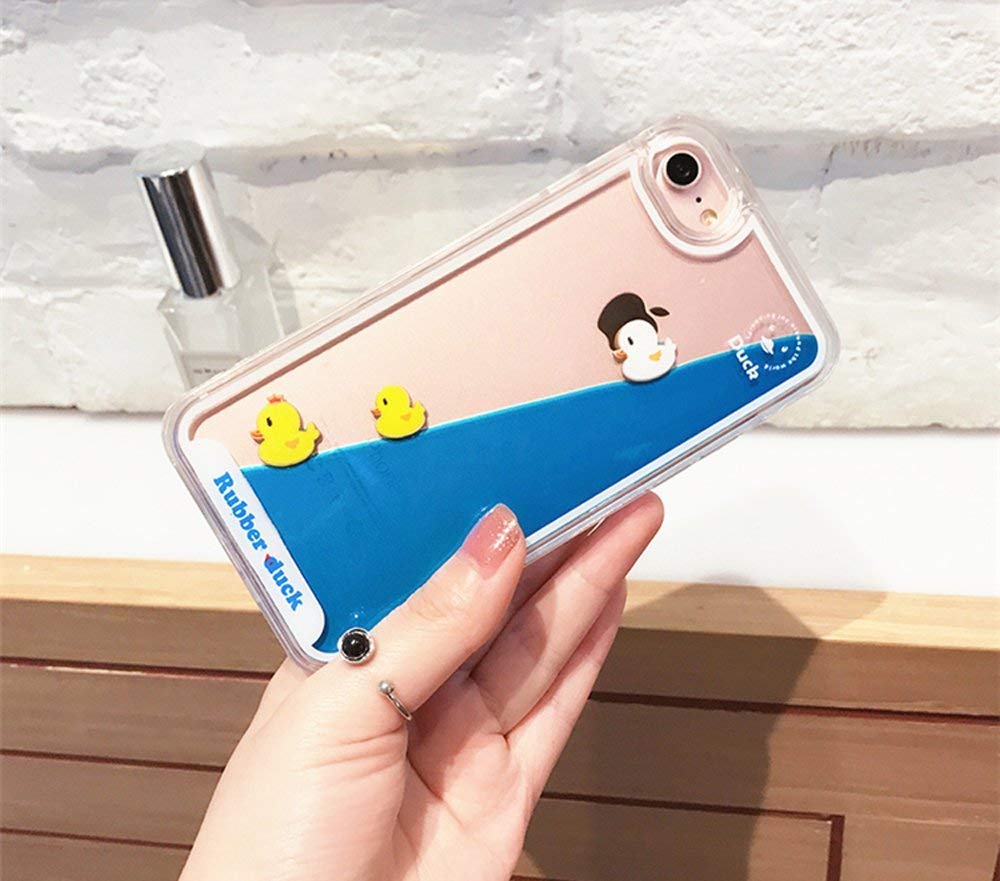 Liquid iPhone 11 Pro Max Case with Camera Lens Protector - Clear 3D Blue Flowing Hard Cover Protective Bumper for Women Men Girls | Shockproof Slim Fit Case for Daily Use, Work & Travel (Three Ducks Design, iPhone 11 Pro Max)