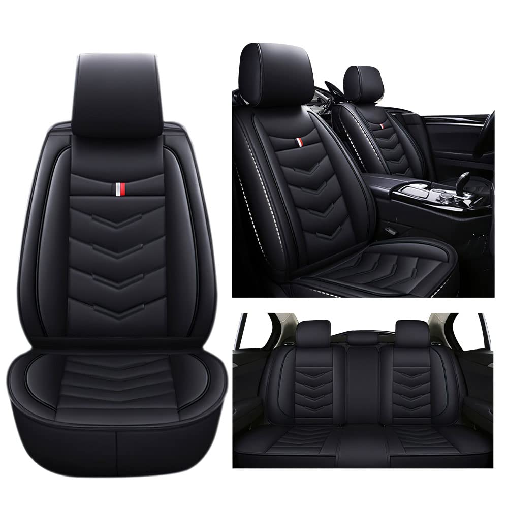 Premium Leather Car Seat Covers for GMC Terrain 2010-2022 - Durable, Waterproof & Breathable Seat Protectors with Odor Resistance (Standard, Black) | Perfect for Daily Commute, Road Trips & Outdoor Adventures