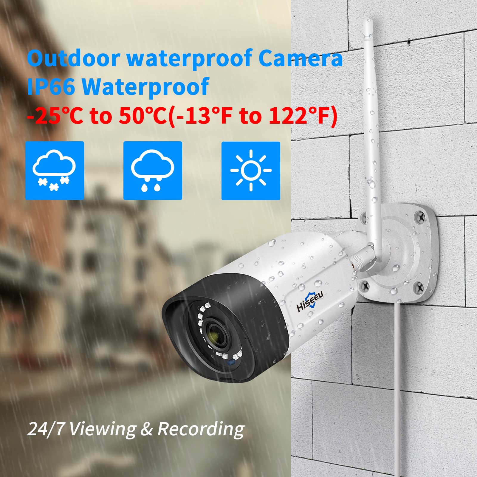 5MP Hiseeu Wireless Outdoor Security Camera System - IP66 Waterproof PTZ & Bullet Cameras with Night Vision, Motion Alerts & 1TB Storage - No Monthly Fees - Ideal for Home, Business & Property Surveillance