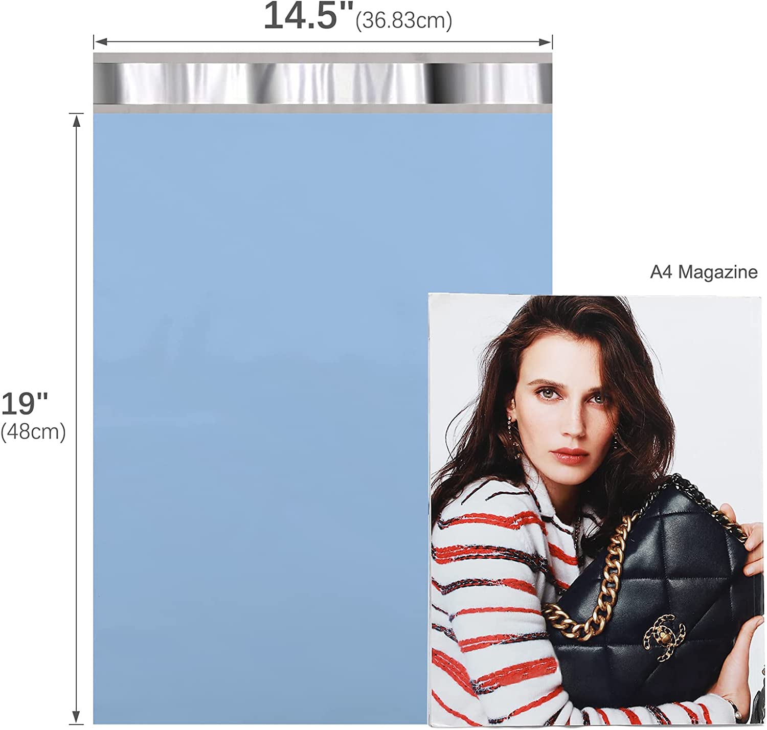 14.5x19 Inch Haze Blue Poly Mailer Envelope Shipping Bags - Waterproof, Lightweight & Durable Mailing Pouches for Ecommerce, Clothing, Jewelry & Small Items - Perfect for Online Sellers & Small Businesses