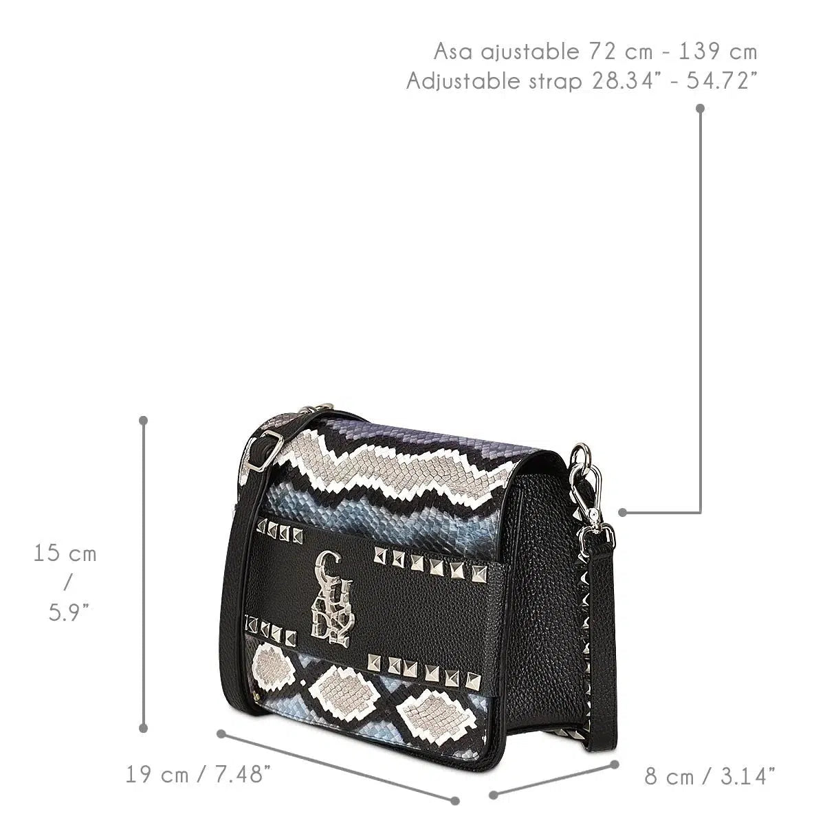 BOD61PI Women's Fashion Python Leather Handbag - Elegant Blue Dress Clutch for Evening Parties & Special Occasions
