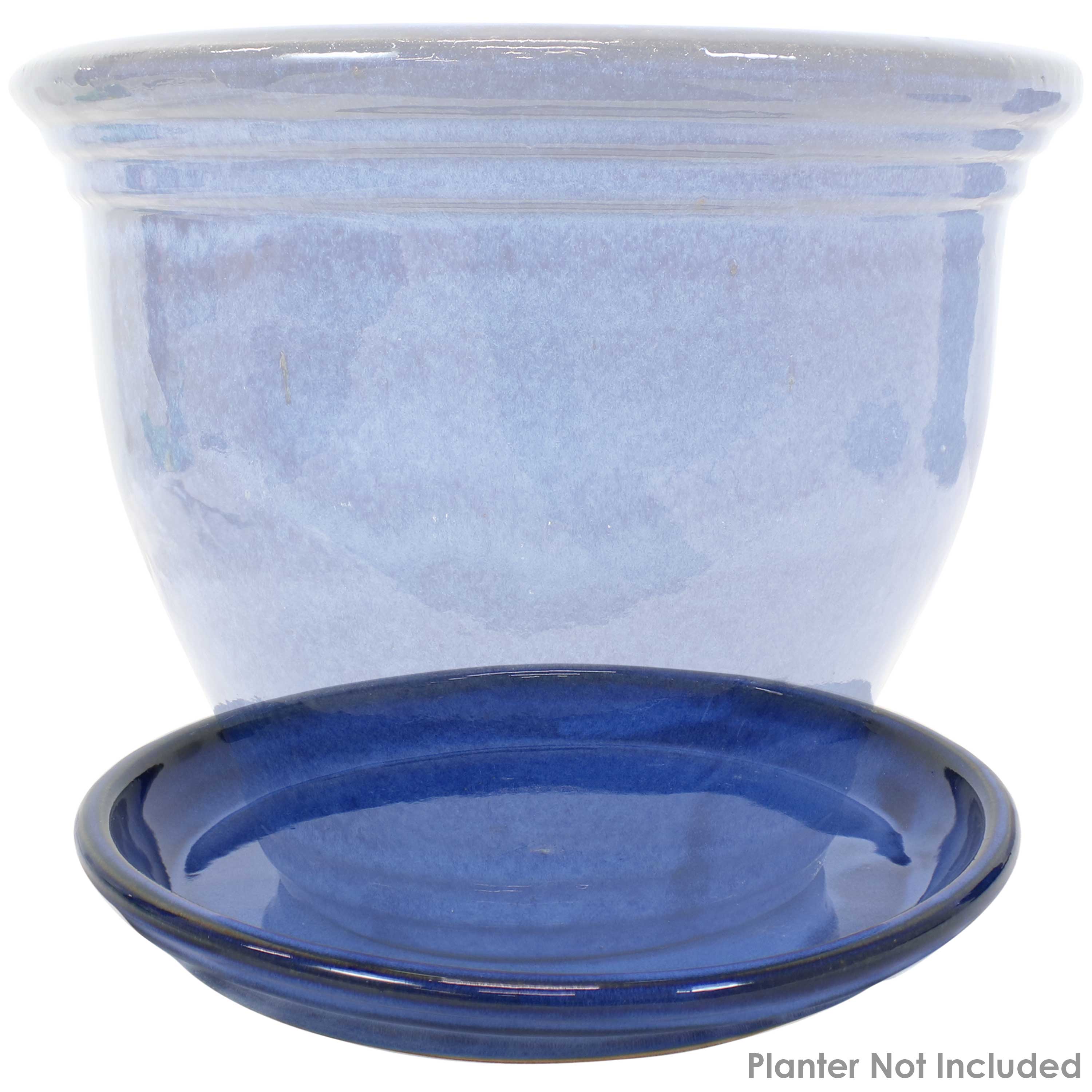 Sunnydaze 4-Pack Glazed Ceramic Plant Saucers for Indoor & Outdoor Potted Plants – Perfect for Home, Garden, and Patio Decor