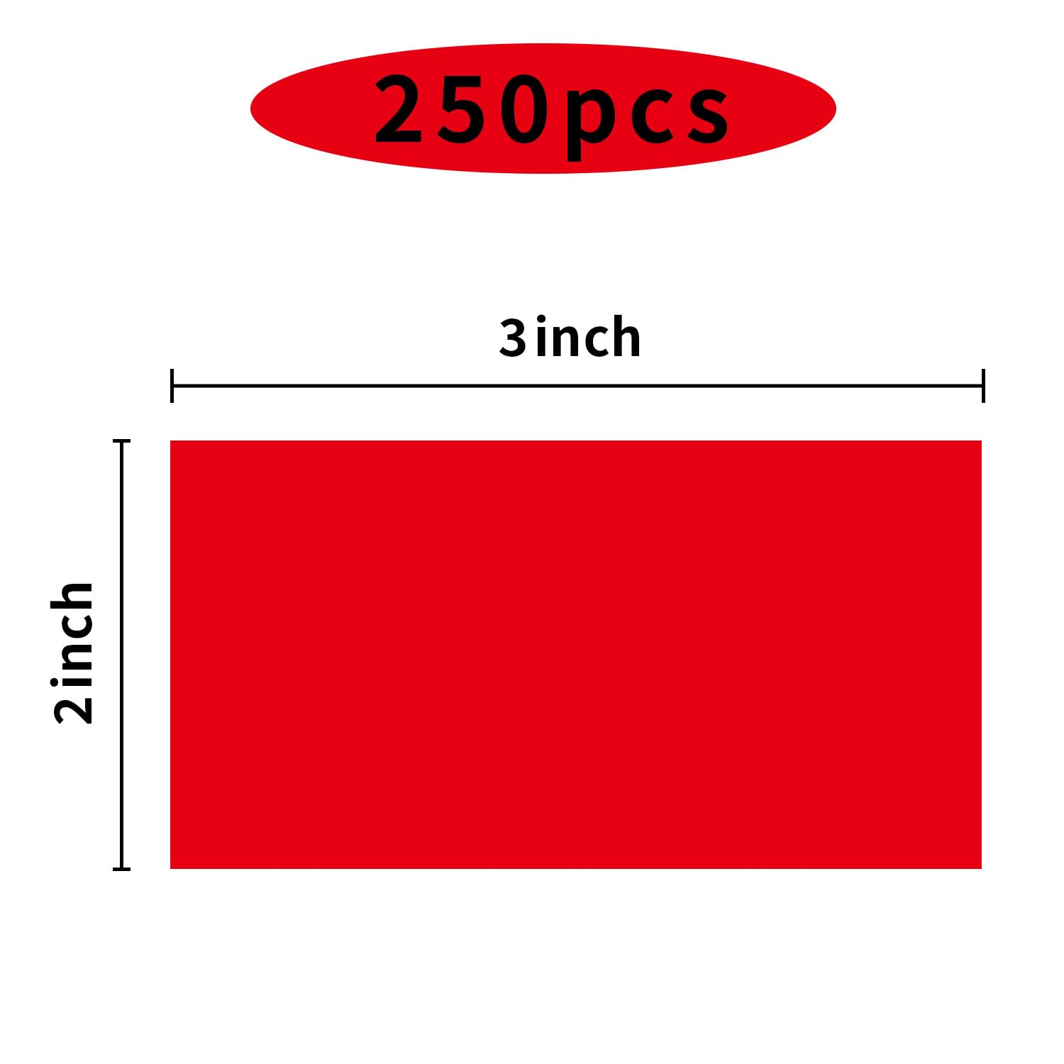 STARLIBOO 3 x 2 Inch Colorful Rectangle Moving Labels - 250Pcs Adhesive Stickers for Garage Sales, Shipping Boxes & Storage Organization (Red) - Perfect for Home Moving, Yard Sales & Package Labeling