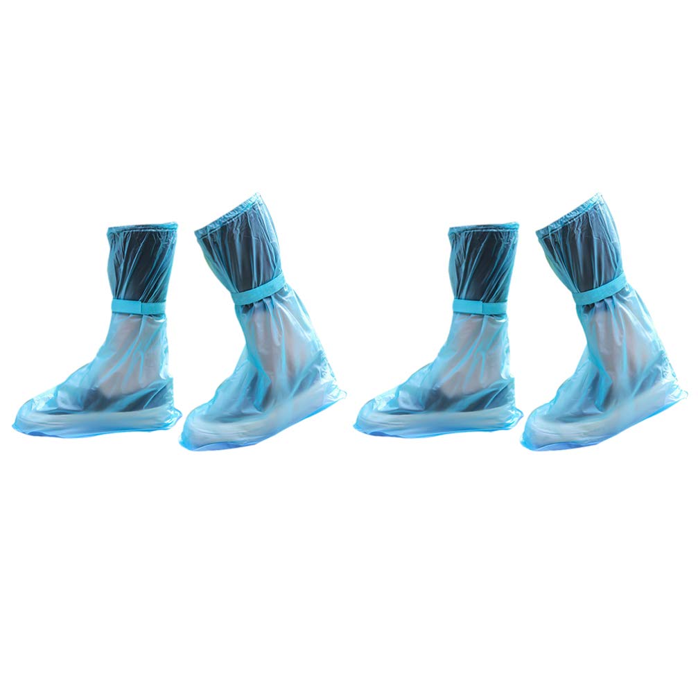 Holibanna 2 Pairs Waterproof Rain Boot Covers - Long Plastic Shoe Protectors for Medical, Hospital & Lab Use - Ideal for Rainy Days, Personal Isolation & Outdoor Protection
