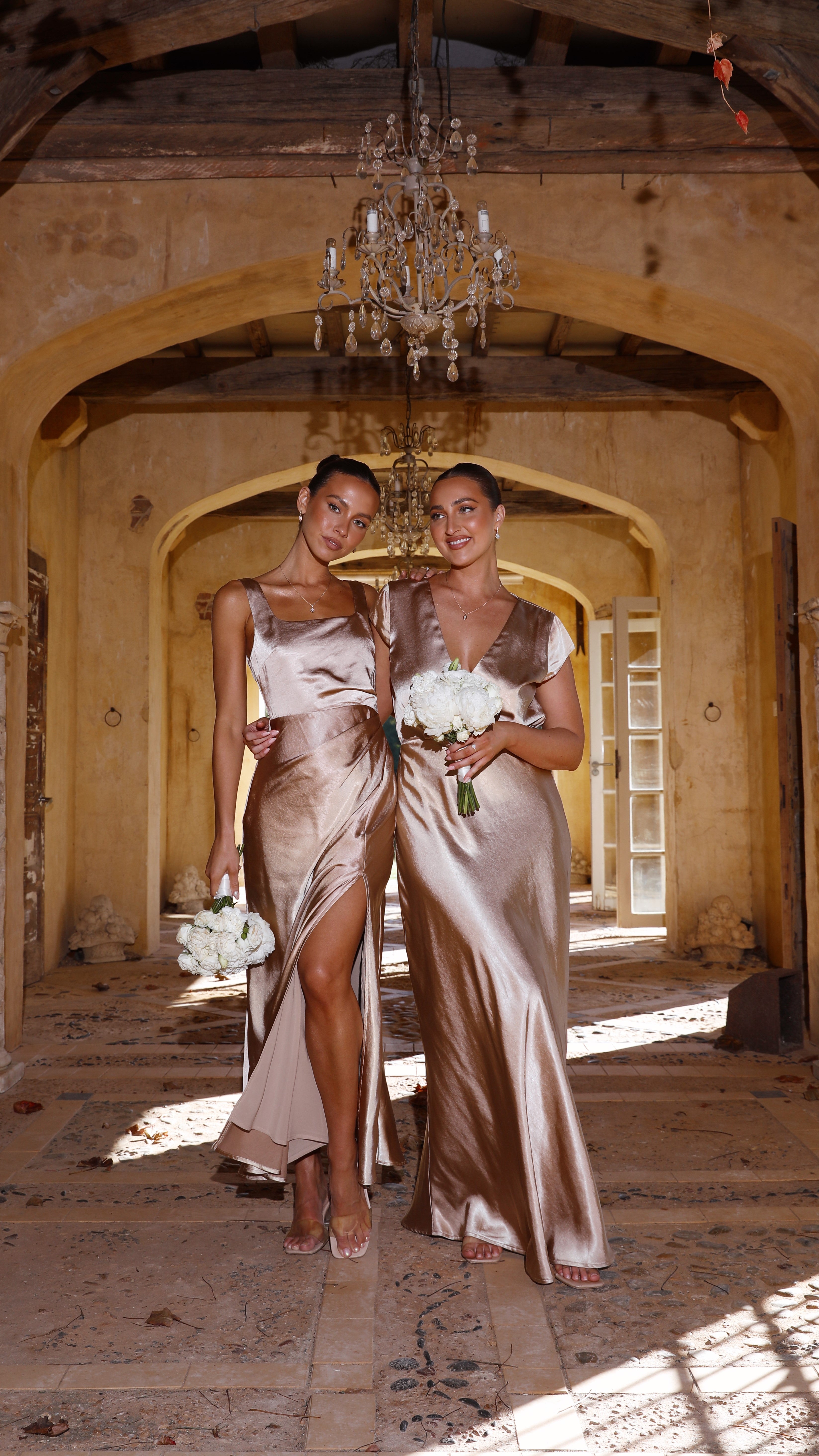 Alaria Maxi Dress for Women - Elegant Gold Long Flowy Dress for Summer, Beach, Party & Special Occasions