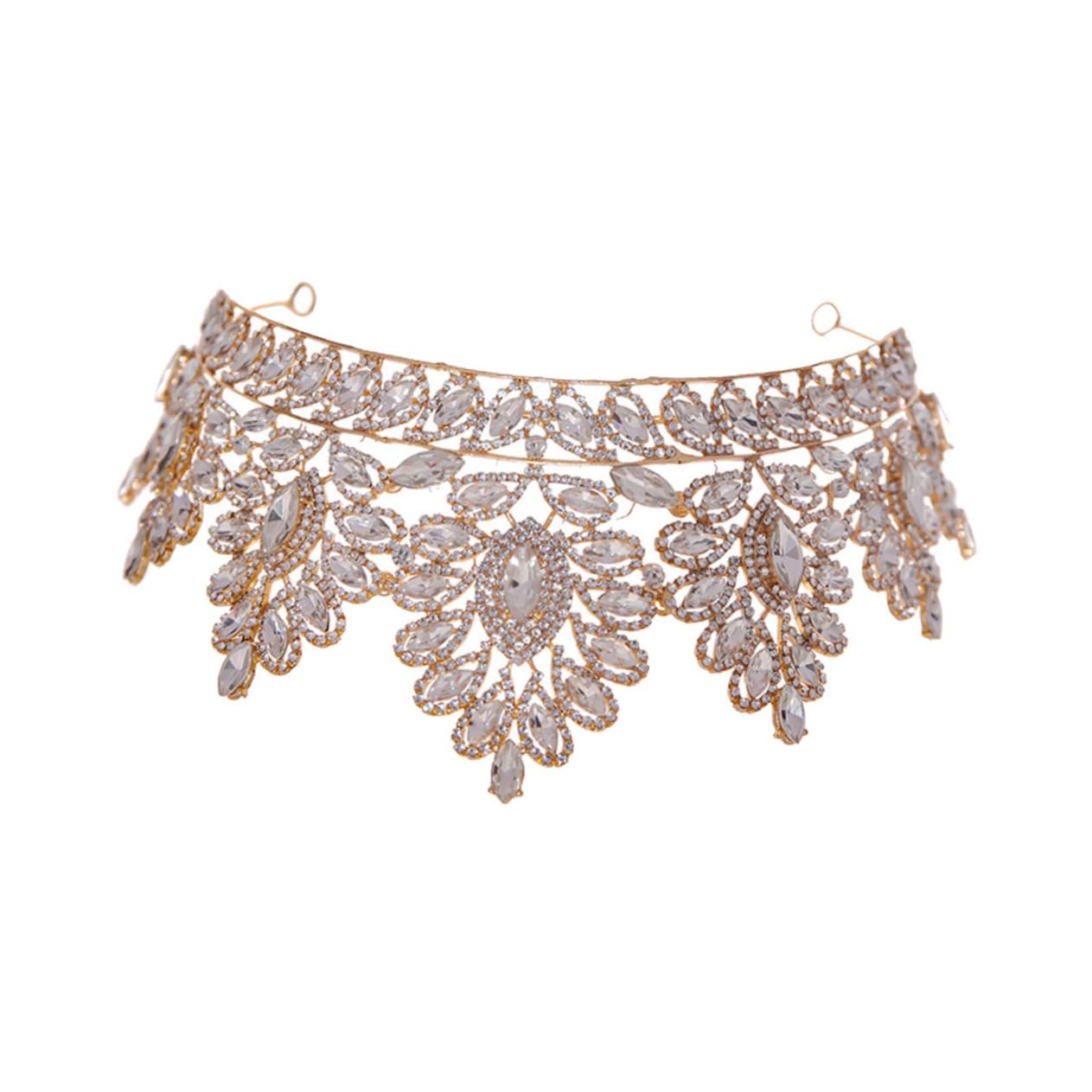 Beavorty Crystal Tiara Crown Headband - Elegant Bridal Wedding Hair Accessories for Bride, Prom, Parties & Special Occasions | Perfect for Weddings, Pageants, Dances & Formal Events