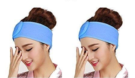 DEXO 2-Pack Soft Polycotton Facial Headbands for Women & Men - Beauty Salon Hair Accessories for Skincare, Washing Face, Makeup & Spa - Multicolor Set of 1