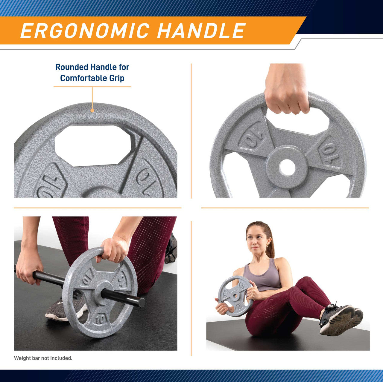 10lb Standard Size Grip Plate B5G 5510 - Durable Weight Plates for Home Gym, Strength Training & CrossFit Workouts