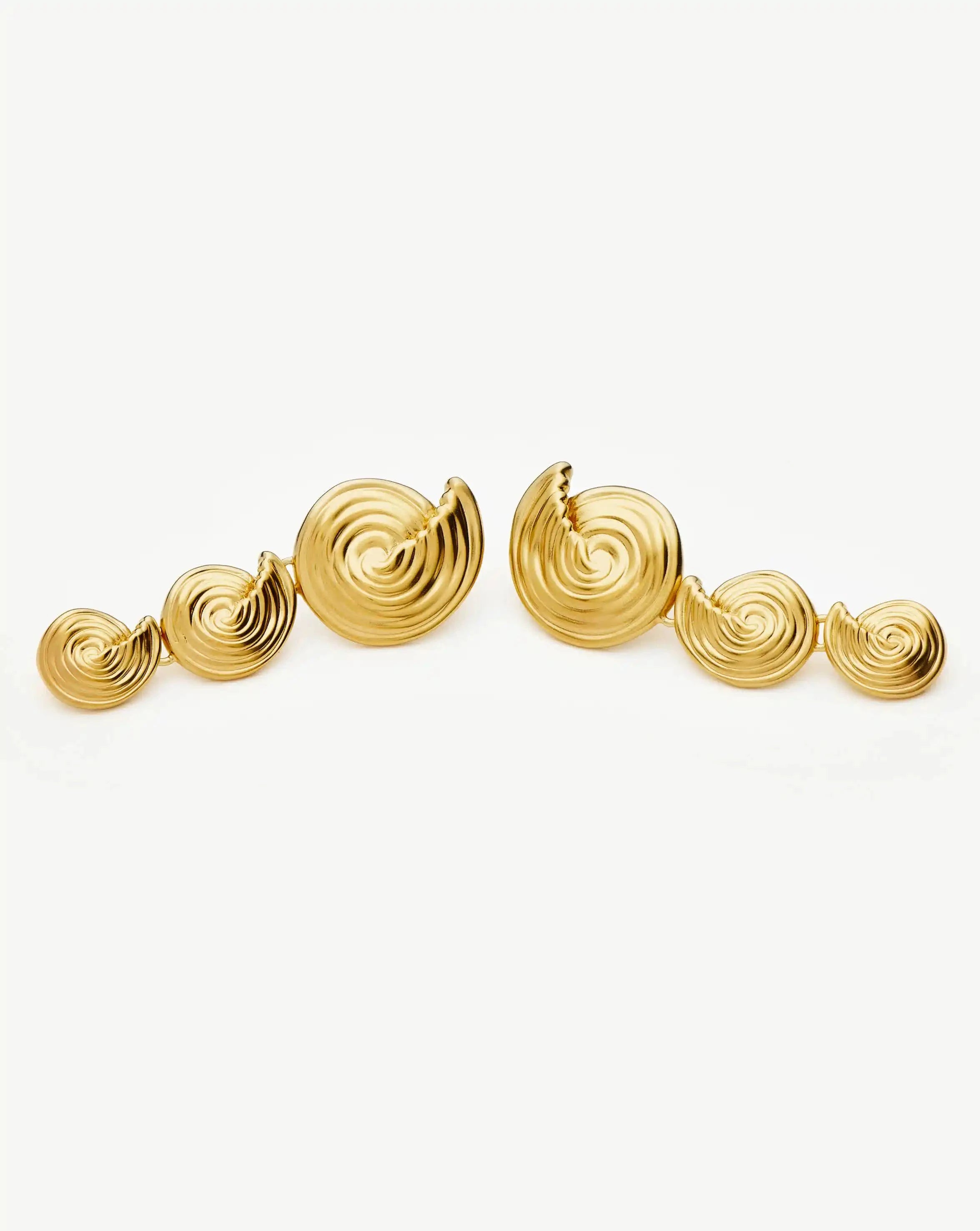18k Gold Plated Spiral Drop Earrings for Women - Elegant Dangle Hoop Earrings for Party, Wedding & Everyday Wear