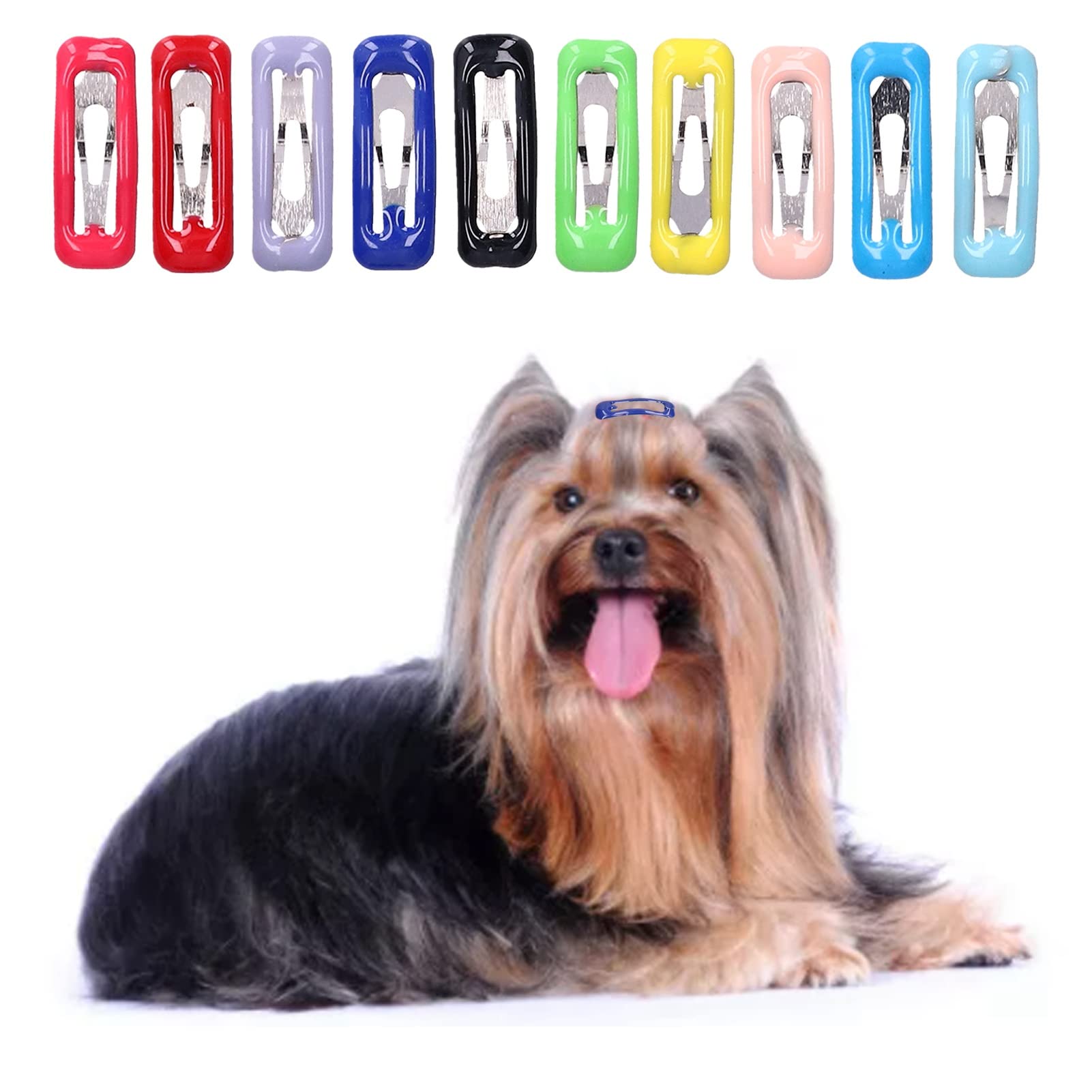 HEEPDD 50-Piece Pet Hair Clips Set - 10 Color Dog & Cat Hair Accessories (2cm/0.8in) for Grooming, Styling & Daily Use - Perfect for Puppies, Kittens & Small Pets